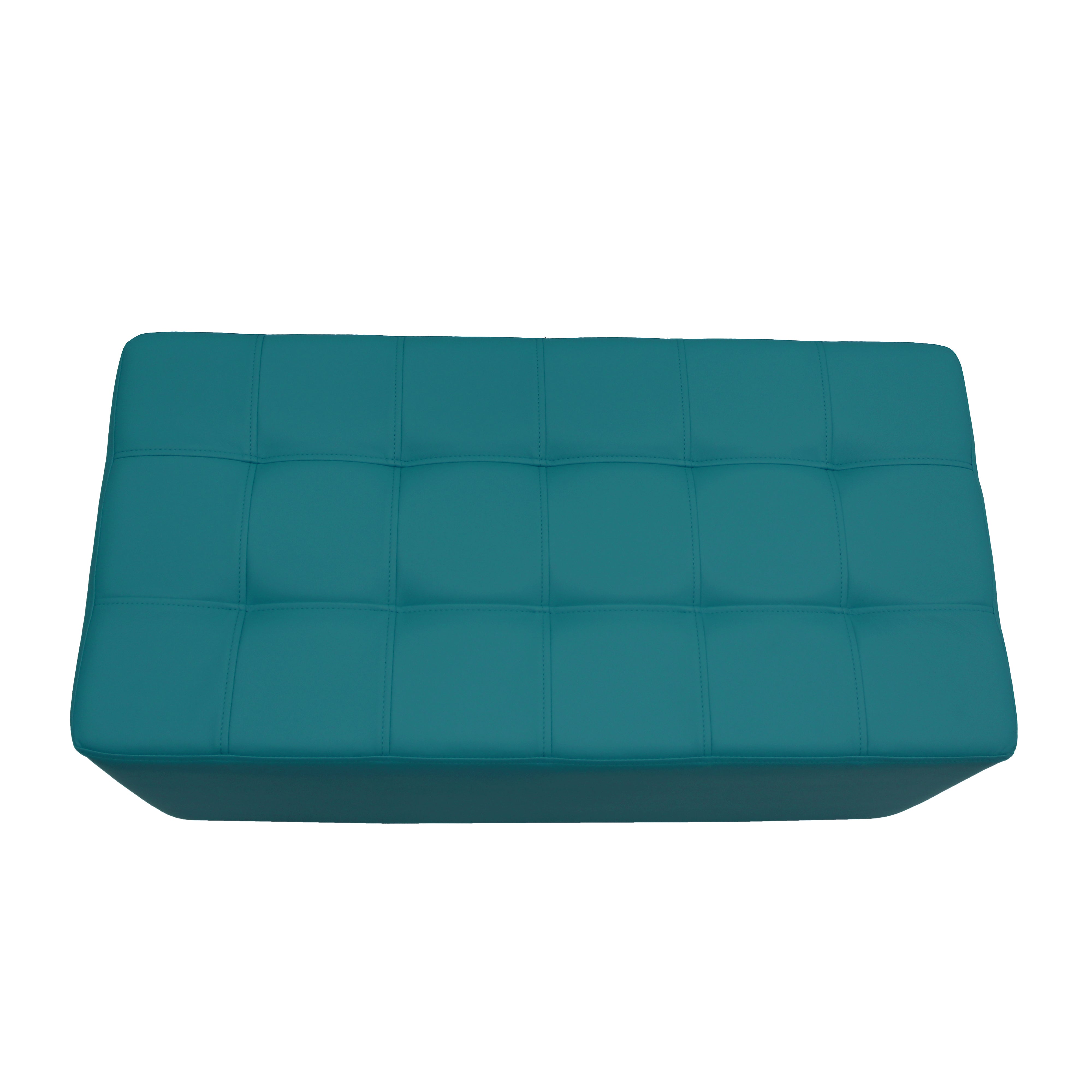 Tufted Rectangle Ottoman 16" Height - Teal