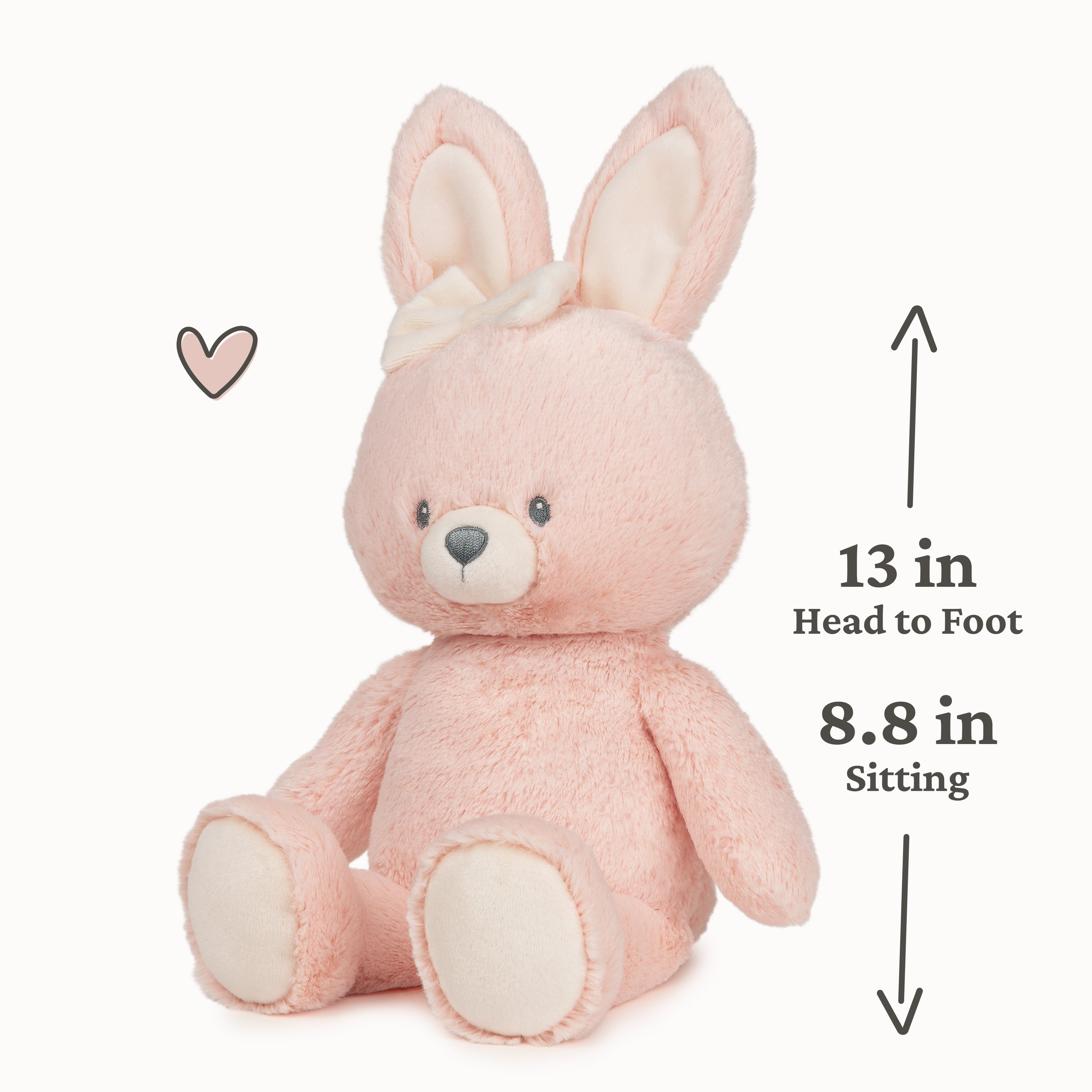 Baby GUND Sustainable Bunny Plush, Stuffed Animal Made from Recycled Materials, Gift for Babies and Newborns, Pink/Cream, 13”