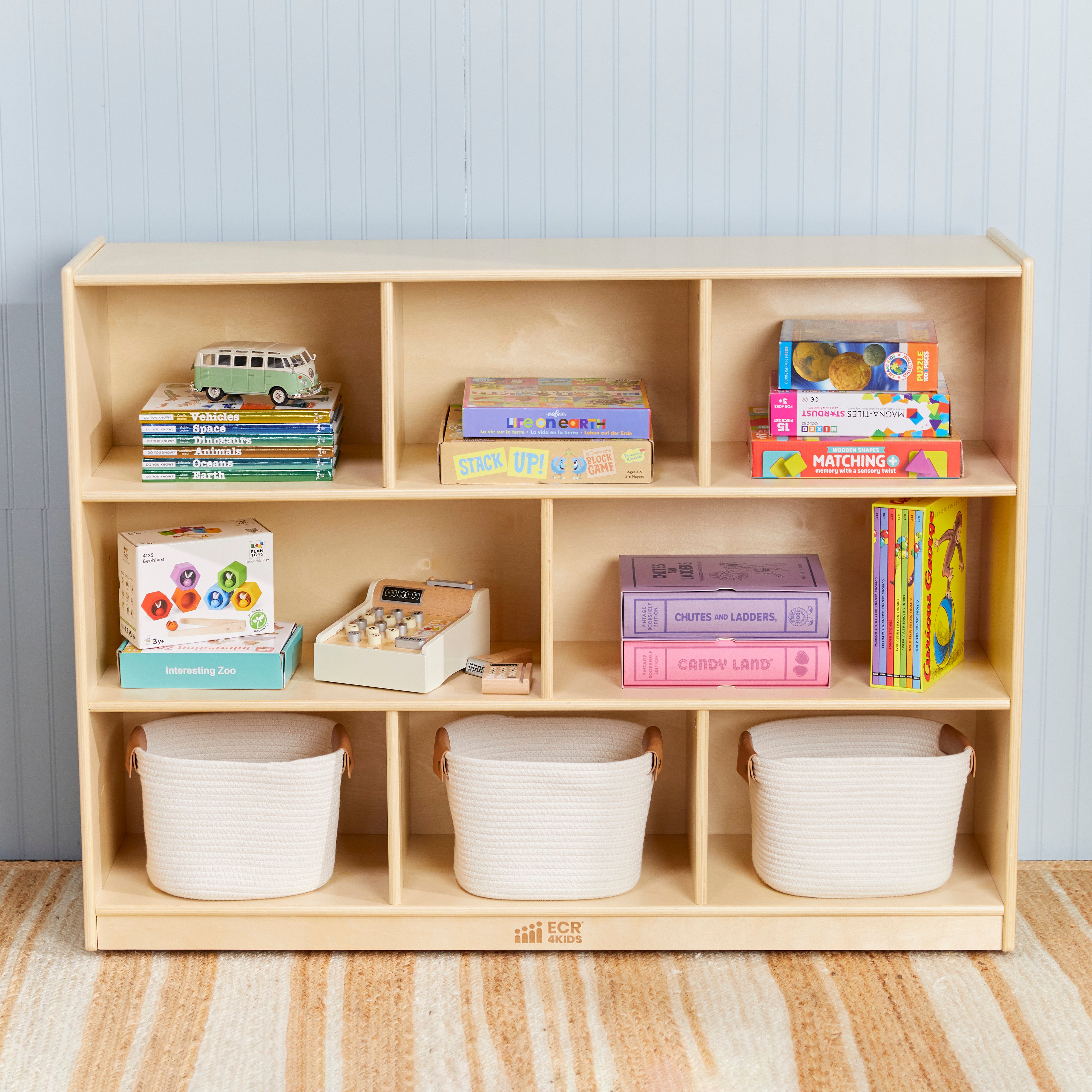 8-Compartment Storage Cabinet 36in H - Natural