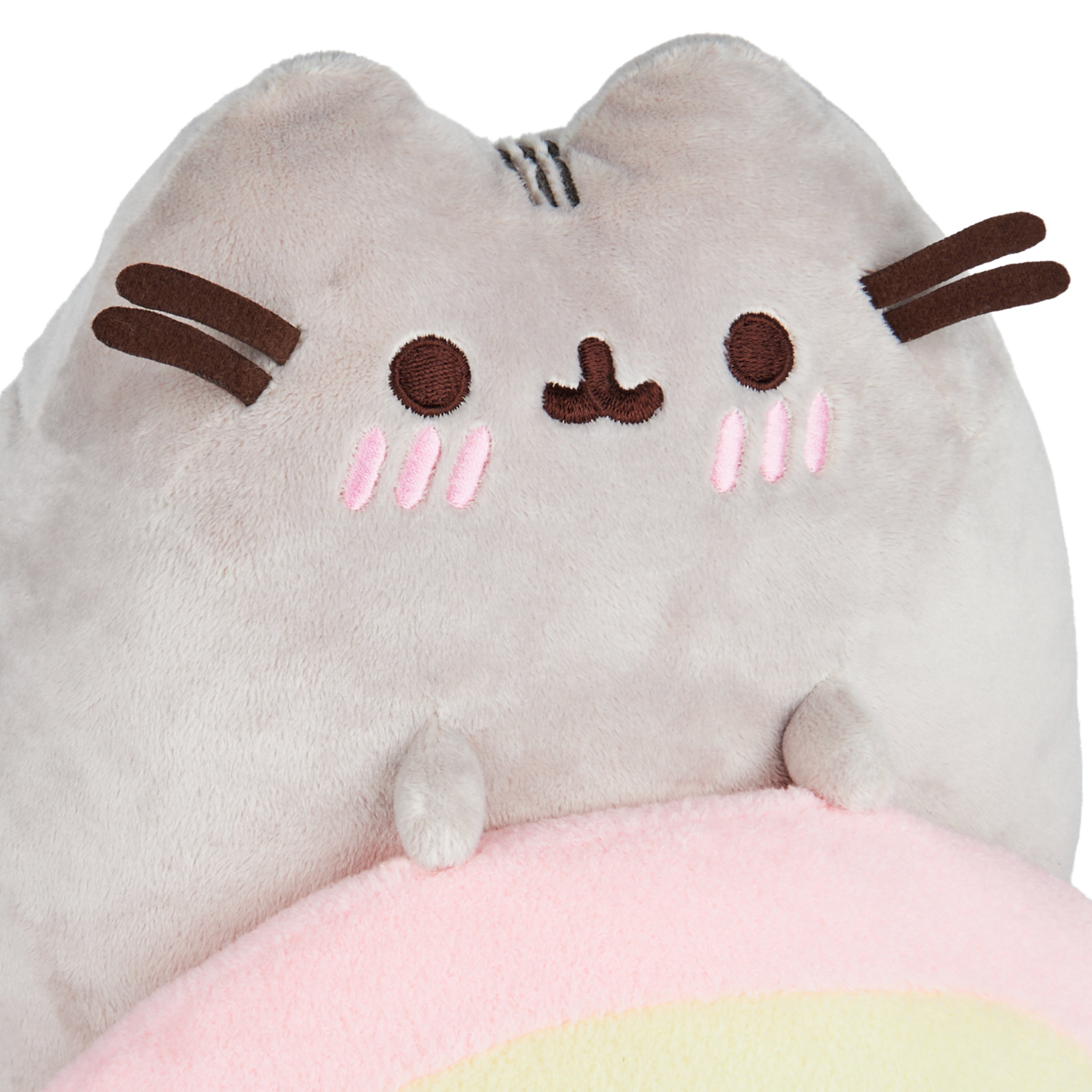 GUND Pusheen with Rainbow Plush Toy, Kawaii Cat Stuffed Animal for Ages 8 and Up, Gray/Rainbow, 9.5”