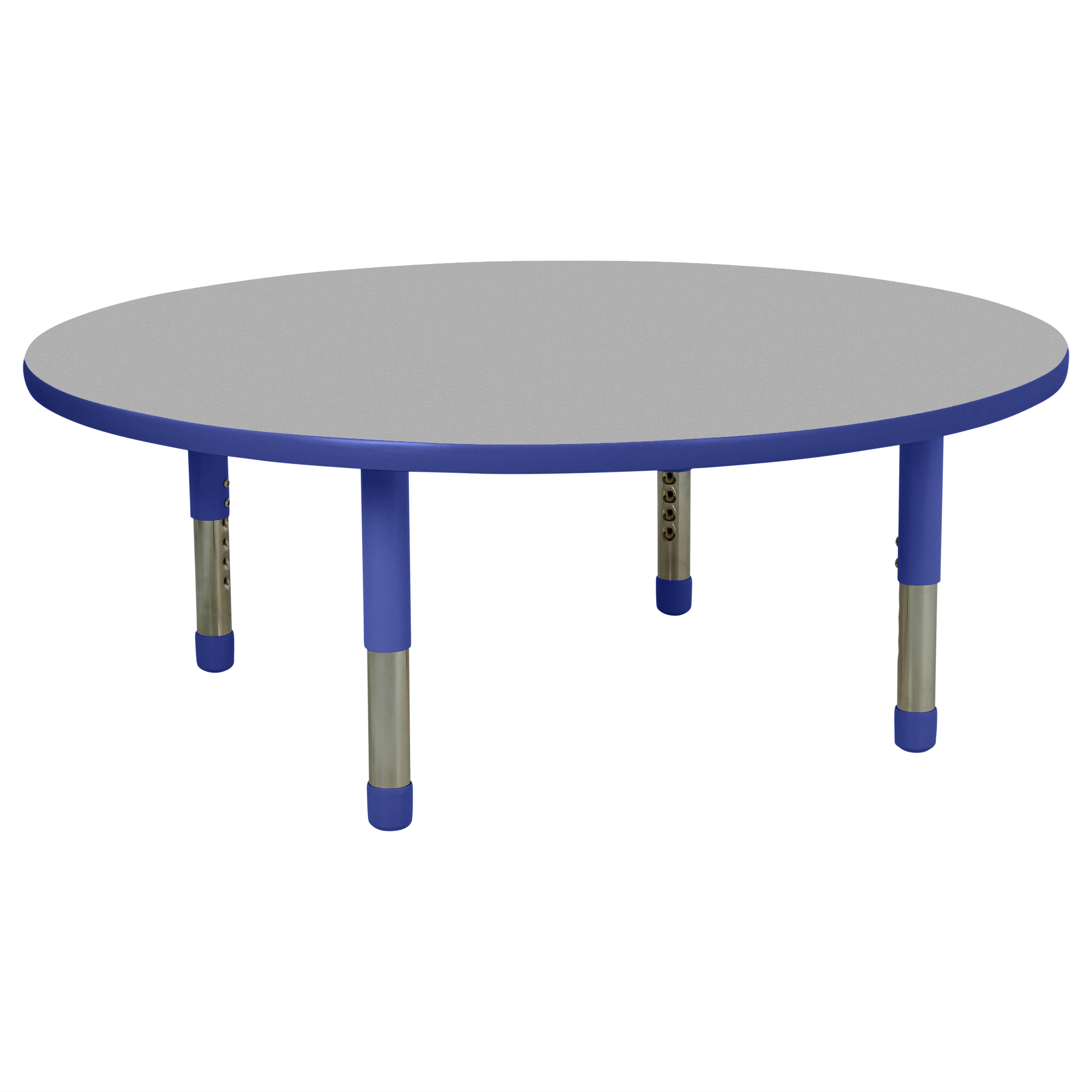 48" Round T-Molding Activity Table with Adjustable Tiny Tot Legs - Gray/Blue