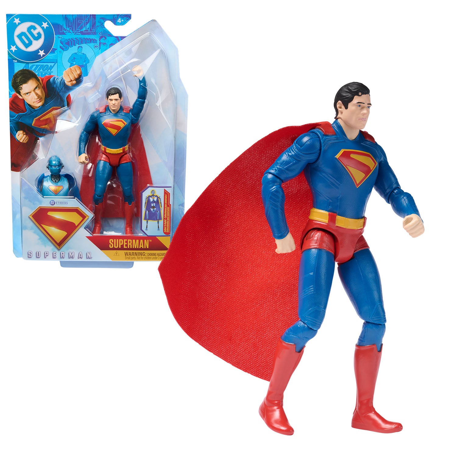 DC Comics, SUPERMAN 6-Inch Action Figure, Authentic SUPERMAN Movie Styling, Super Heroes Kids Toys For Boys and Girls Ages 4 and Up