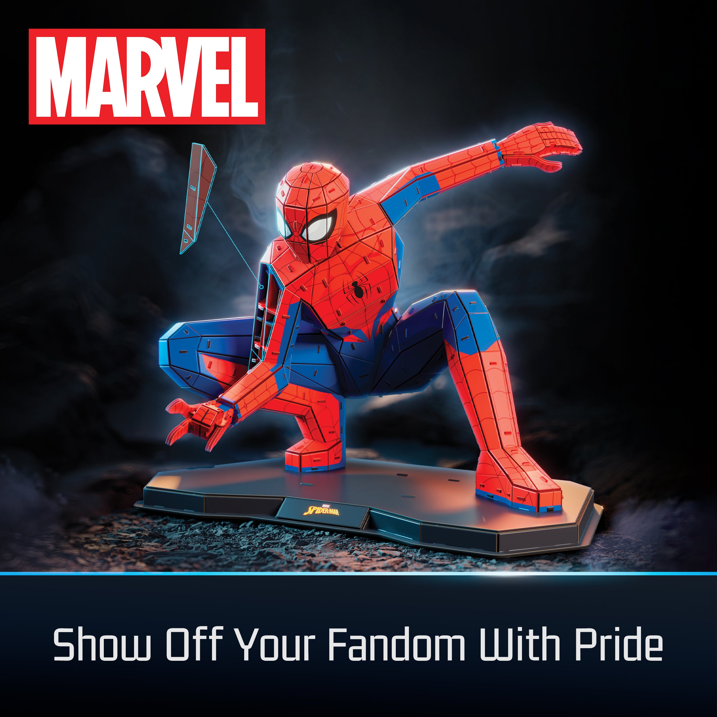 4D Build, Marvel Spider Man 3D Puzzle Model Kit Full-Body Pose, Desk Décor, Adult Puzzles, Building Toys, 3D Puzzles for Adults & Teens, Marvel Collectibles, 195 Pieces, for Ages 12 & Up