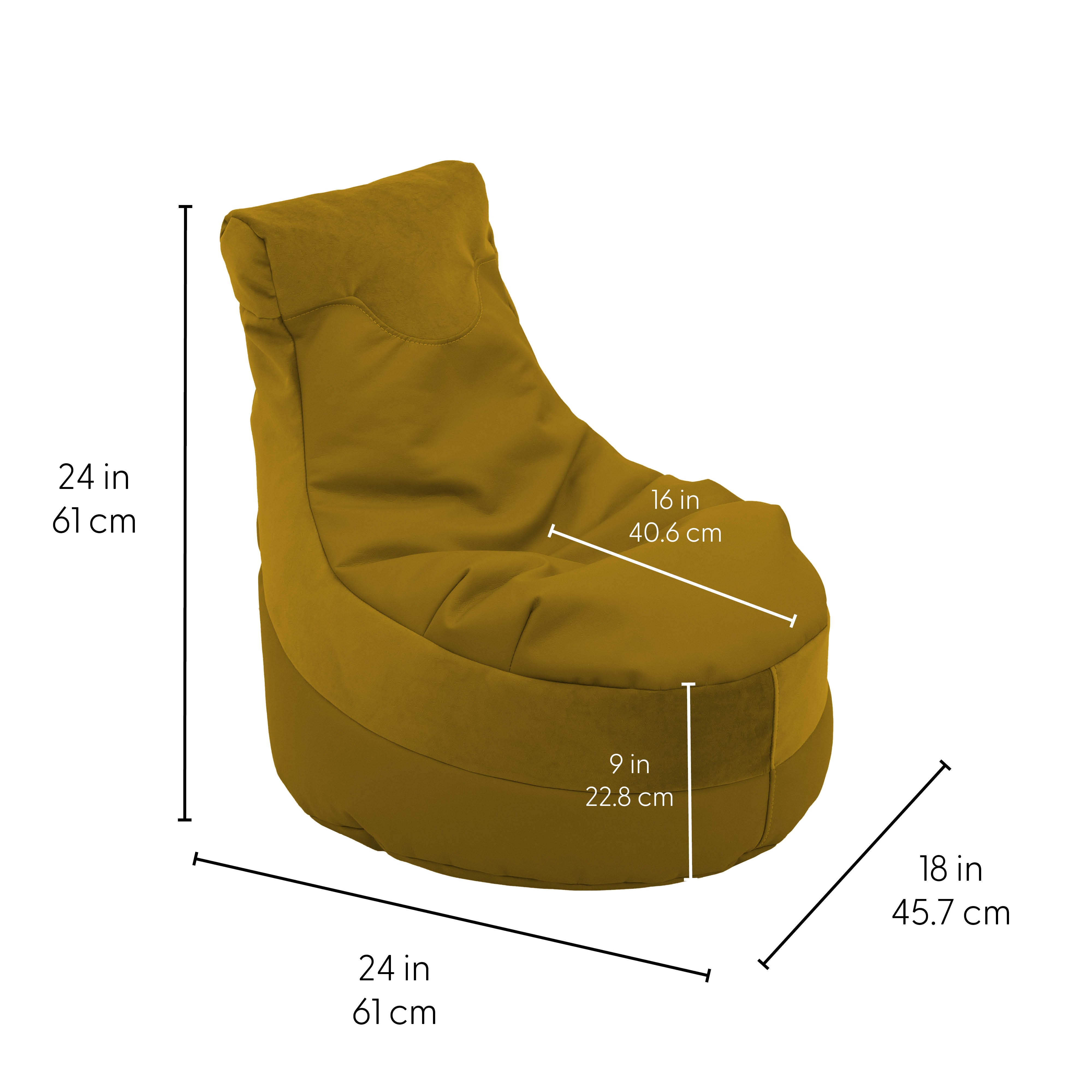 SoftScape Two-Textured Trendy Bean Bag, 2-Piece - Dijon
