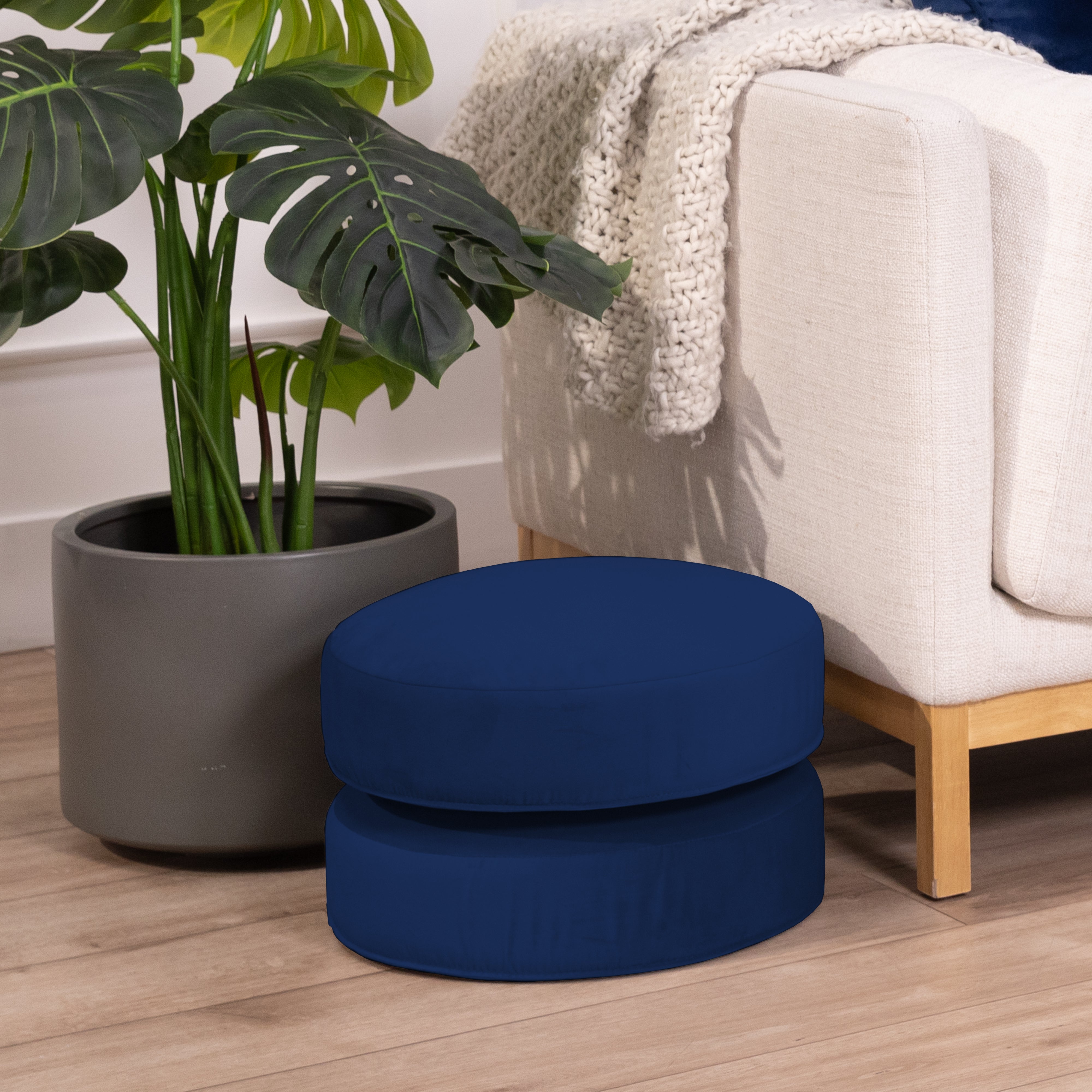 Overstuffed Microfiber Floor Cushions, 2-Piece - Eclipse