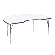 48" x 72" Kidney Dry-Erase Activity Table with Adjustable Standard Swivel Glide Legs - Whiteboard/Navy