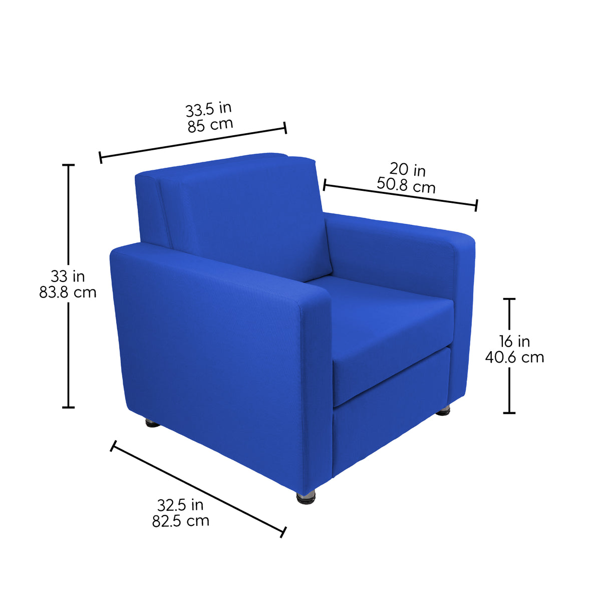 Outdoor Chair with Sunbrella - Canvas Pacific Blue