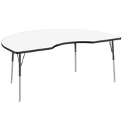 48" x 72" Kidney Dry-Erase Activity Table with Adjustable Standard Swivel Glide Legs - Whiteboard/Black
