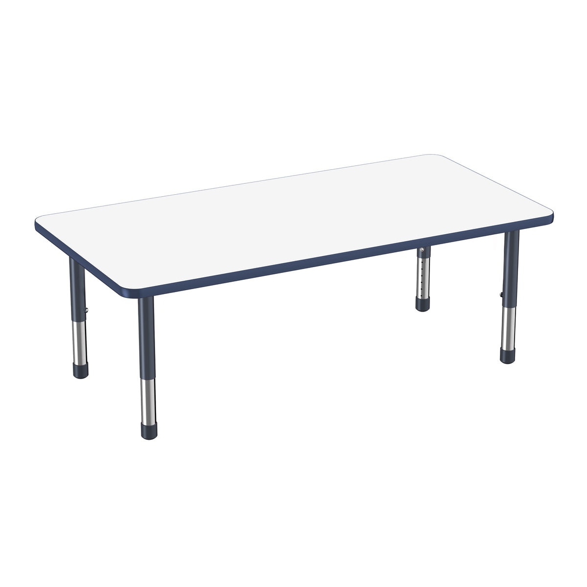 30" x 60" Rectangle Dry-Erase Activity Table with Adjustable Chunky Legs - Whiteboard/Navy