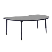 Adapte 48" x 72" Kidney Thermofused Activity Table with Adjustable Tapered Legs - North Sea/Navy