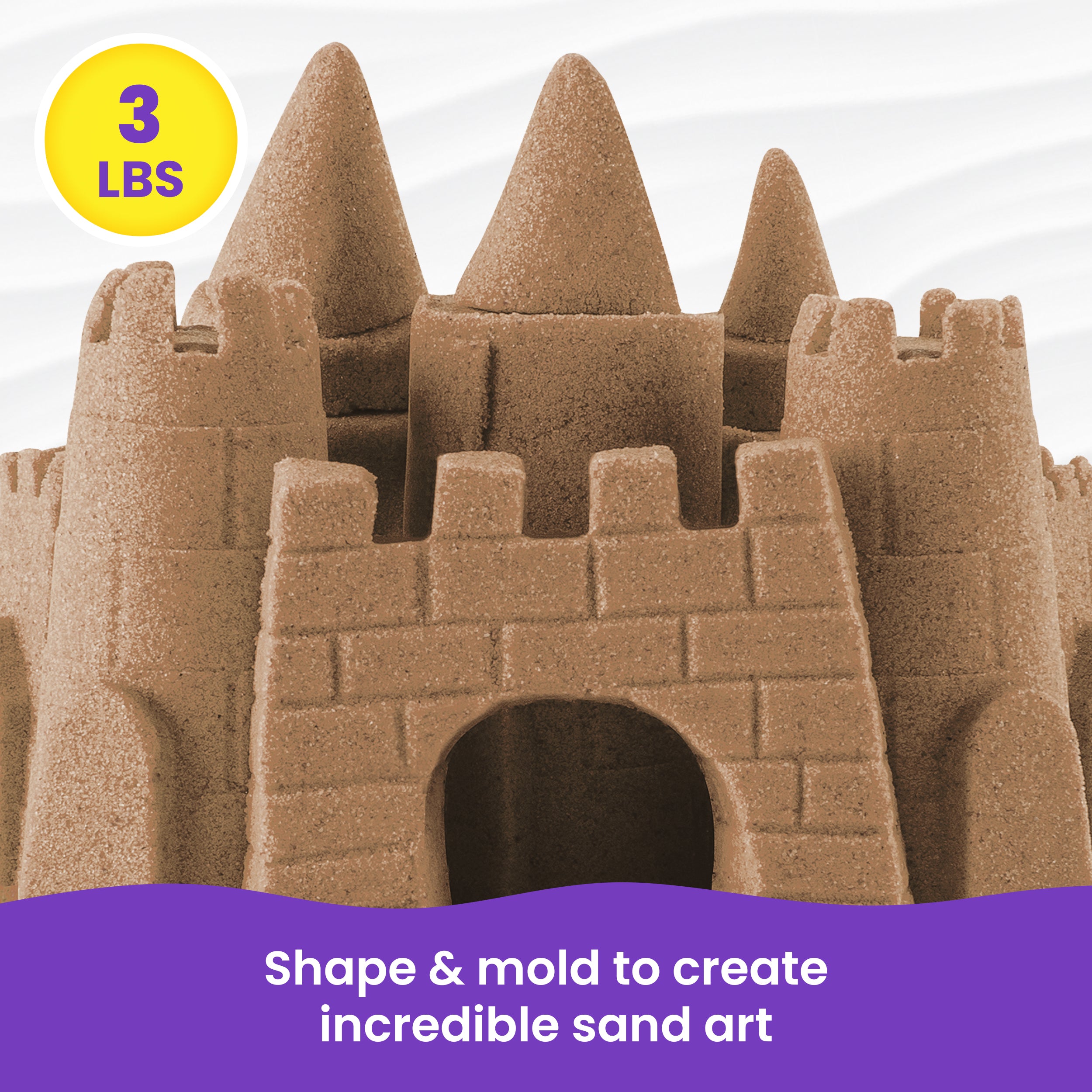 Kinetic Sand, 3lbs Beach Play Sand, Moldable Sensory Toys for Kids, Resealable Bag Packaging May Vary, for Ages 3 and up
