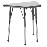 18" x 30" Trapezoid T-Molding Activity Table with Adjustable Standard Ball Glide Legs - Gray/Black