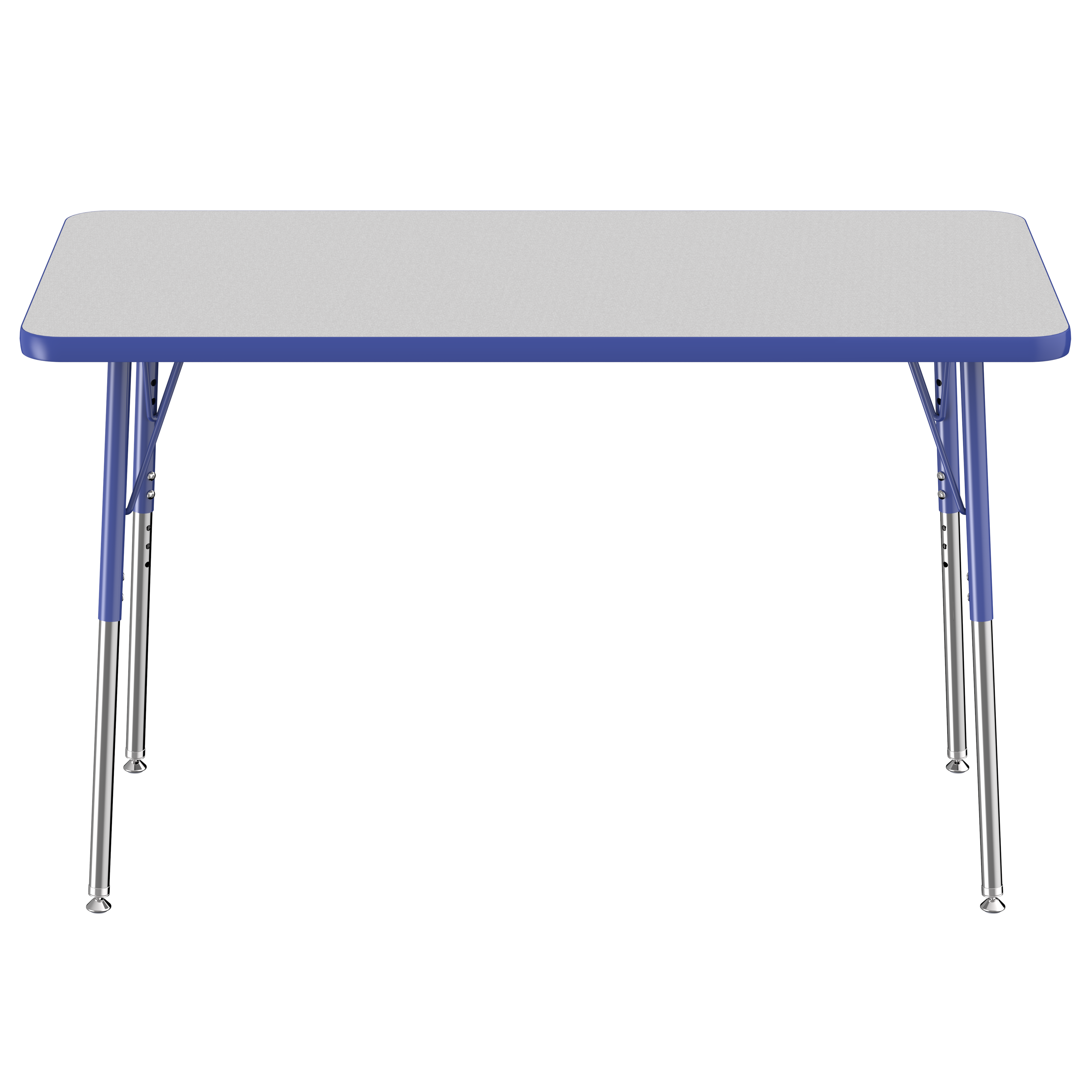 24" x 48" Rectangle T-Molding Activity Table with Adjustable Standard Swivel Glide Legs - Gray/Blue