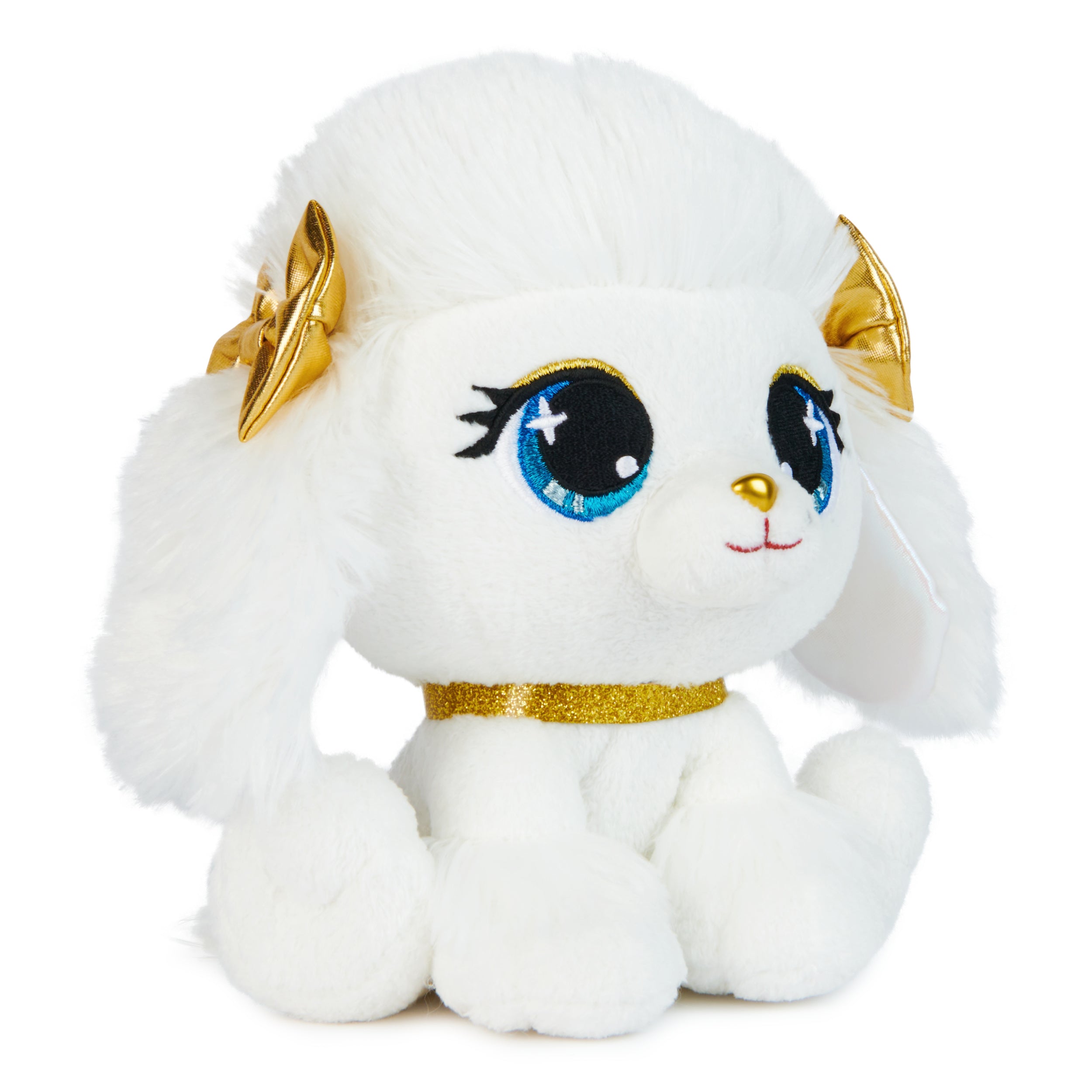P.Lushes Designer Fashion Pets Catalina Monroe Premium Poodle Puppy Stuffed Animal, White and Gold, 6”