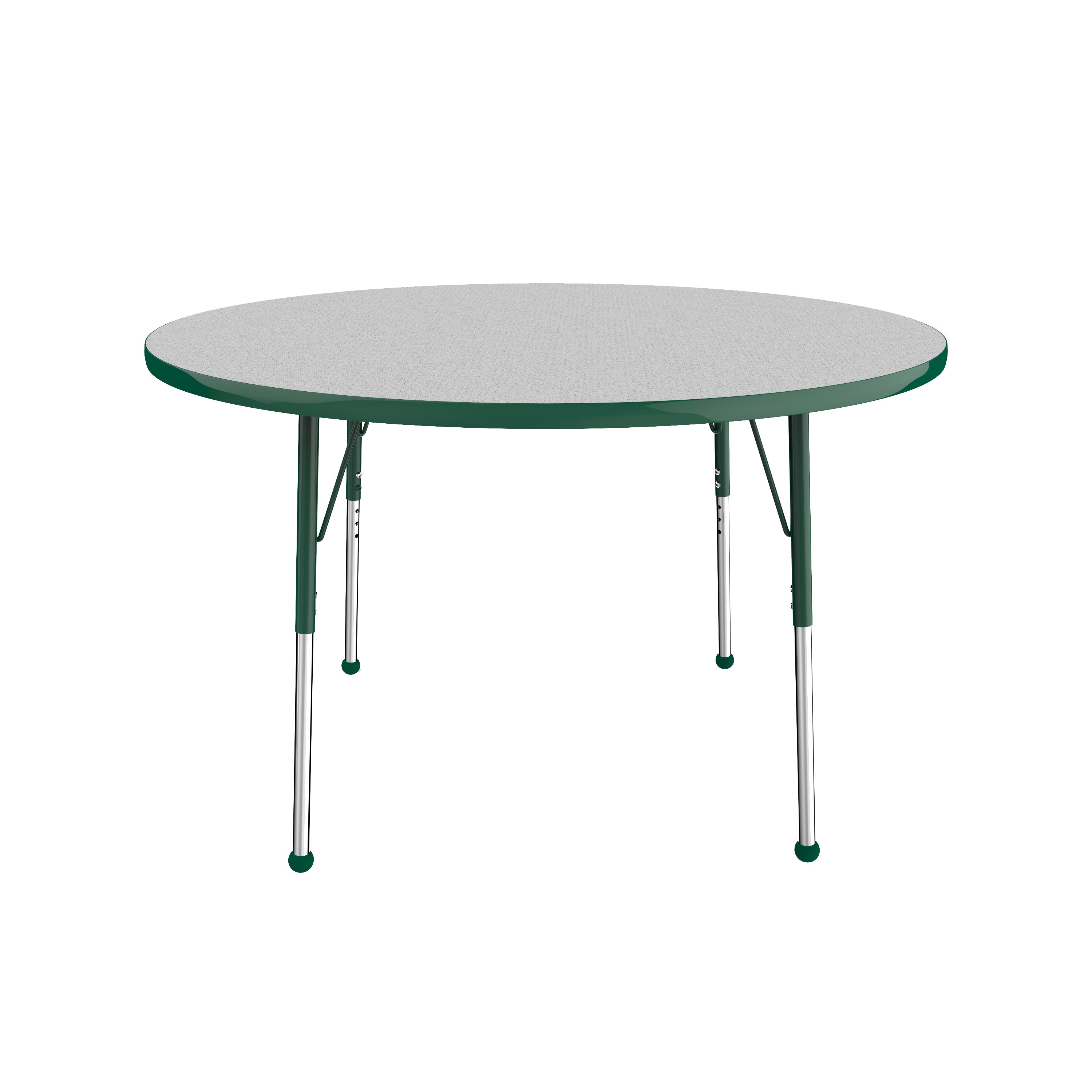 48" Round T-Molding Activity Table with Adjustable Standard Ball Glide Legs - Gray/Green