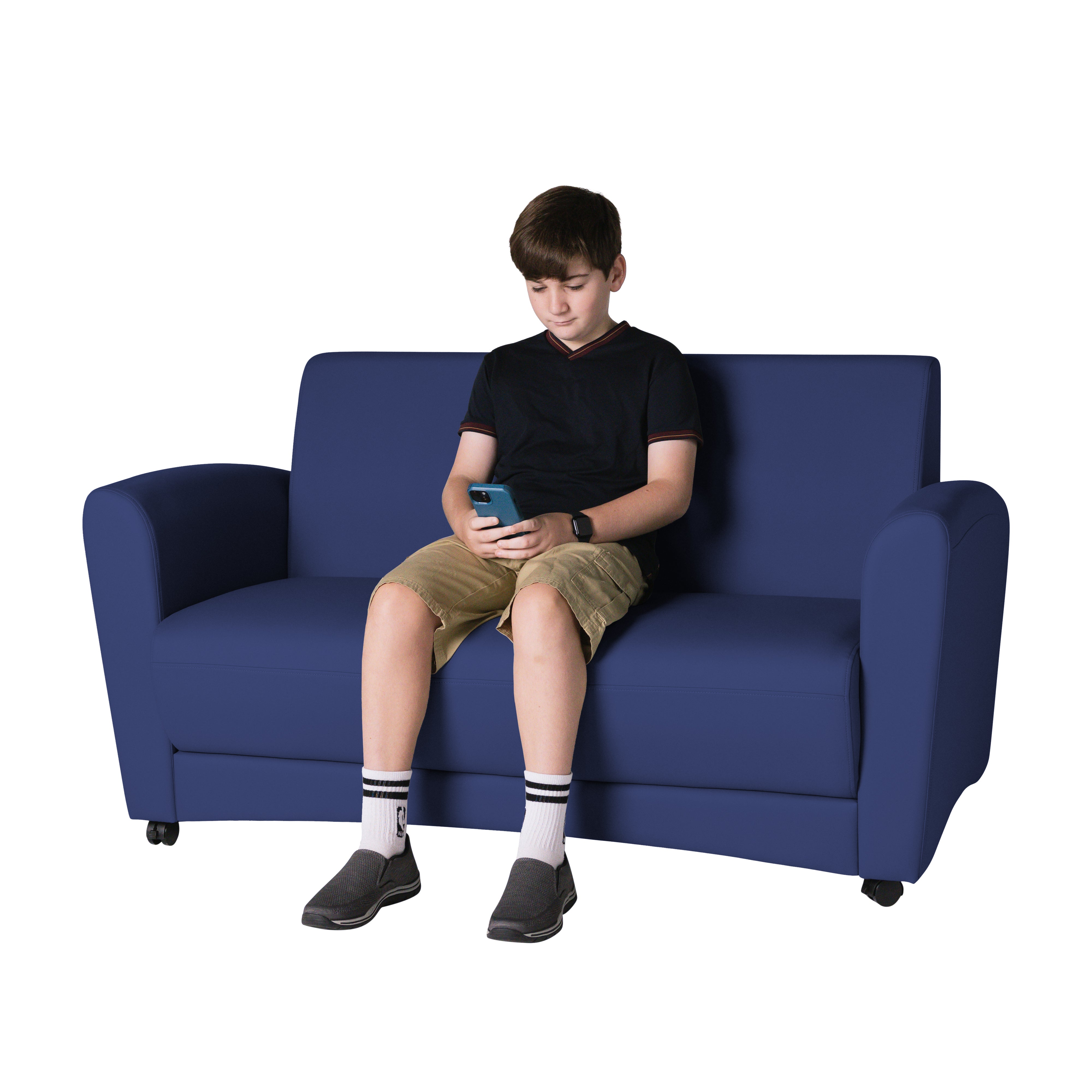 Pro Series Upholstered Mobile Common Area Sofa - Navy
