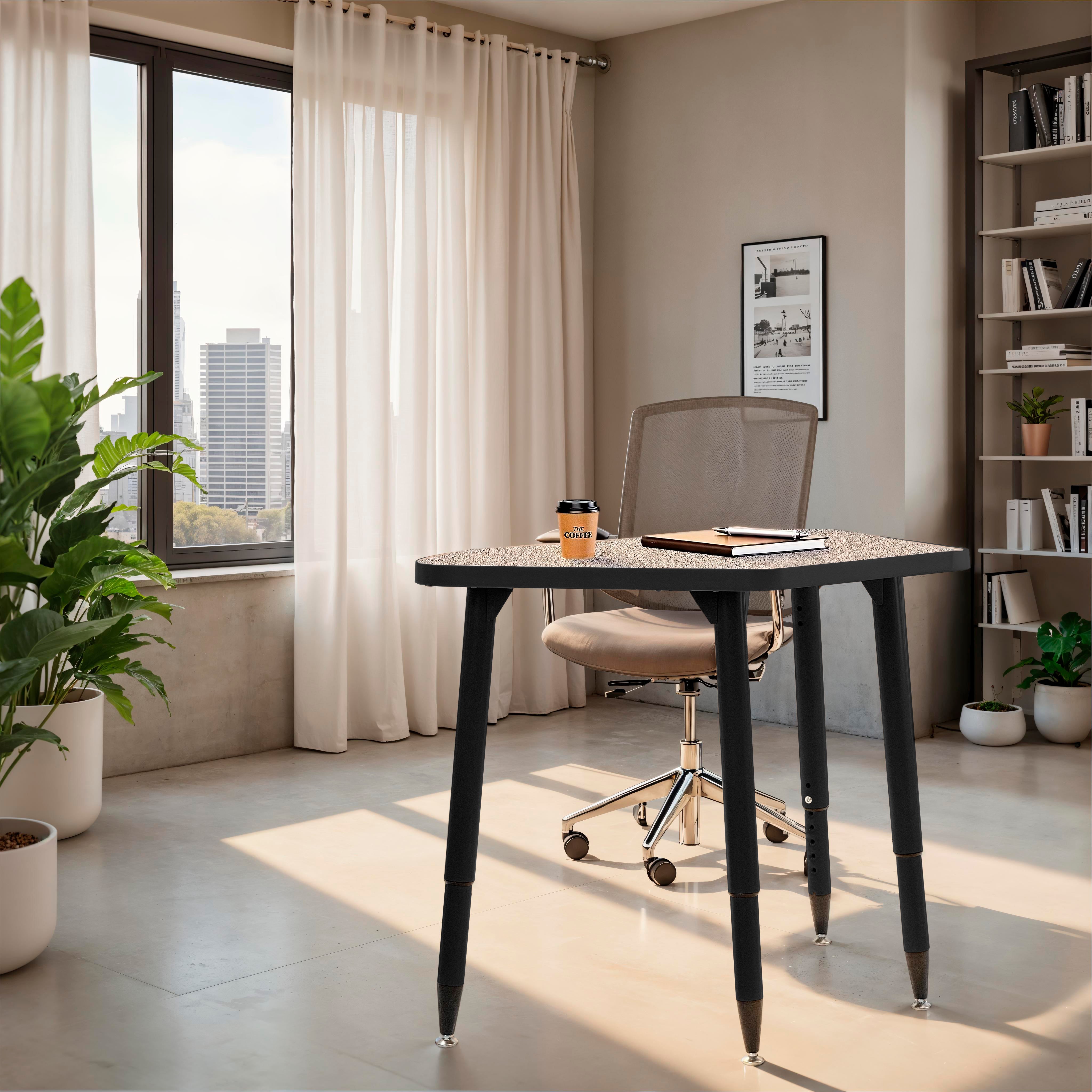Adapte 24" x 36" Rectangle Thermofused Activity Table with Adjustable Tapered Legs - Gray/Black