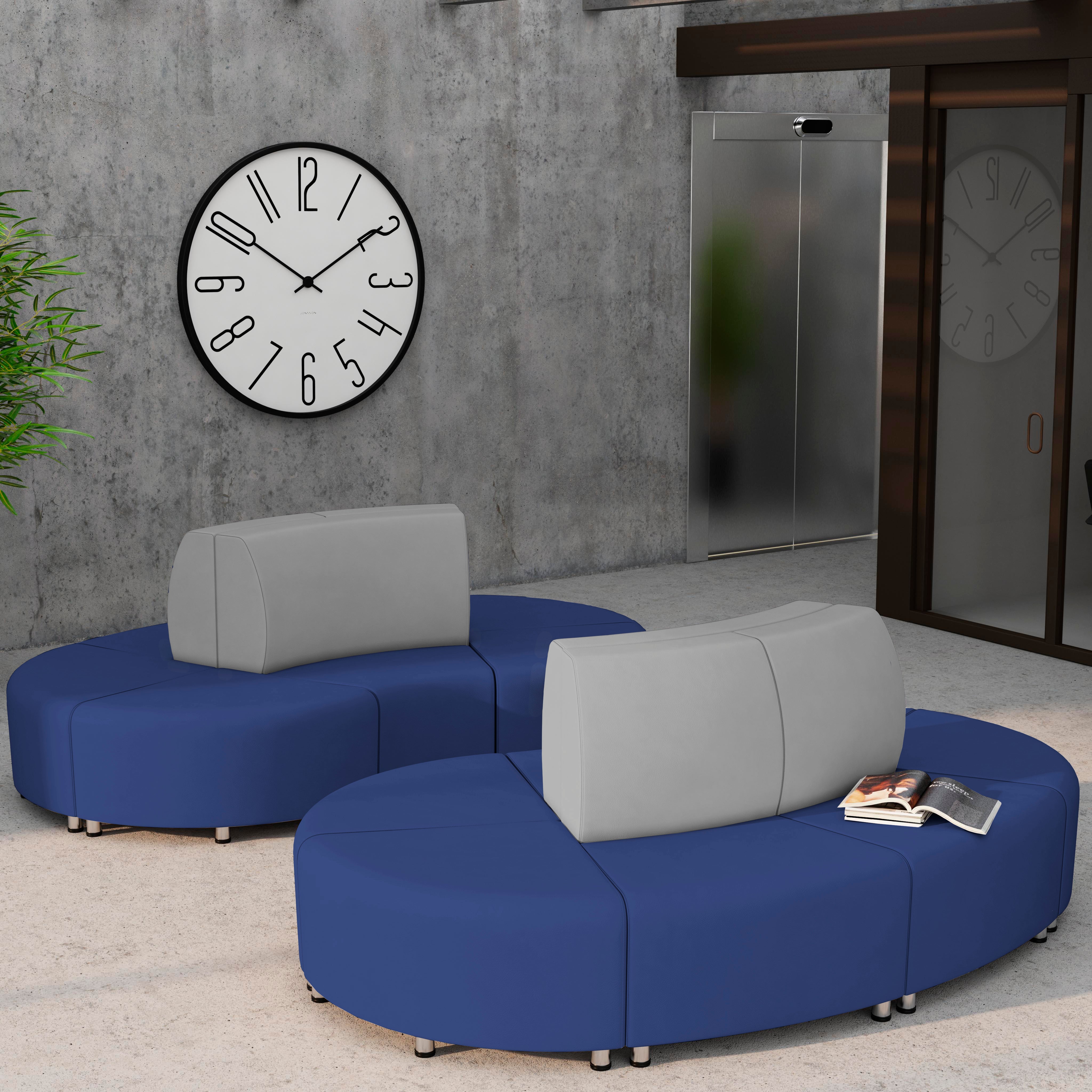 Pro Series Connect Curved Wavelet Seating, 7-Piece Set - Navy/Gray