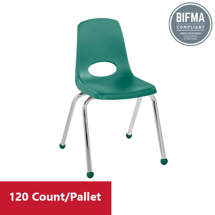 16" Stack Chair with Ball Glides - Green