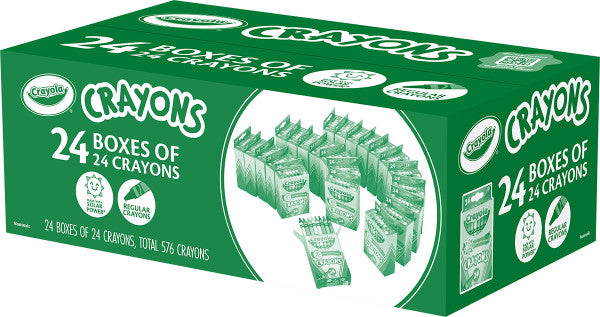 Crayola Crayons Bulk (24 Packs), Classic Crayons for Kids, Classroom Supplies for Teachers, Preschool & Kindergarten Art Tools, 24 Colors
