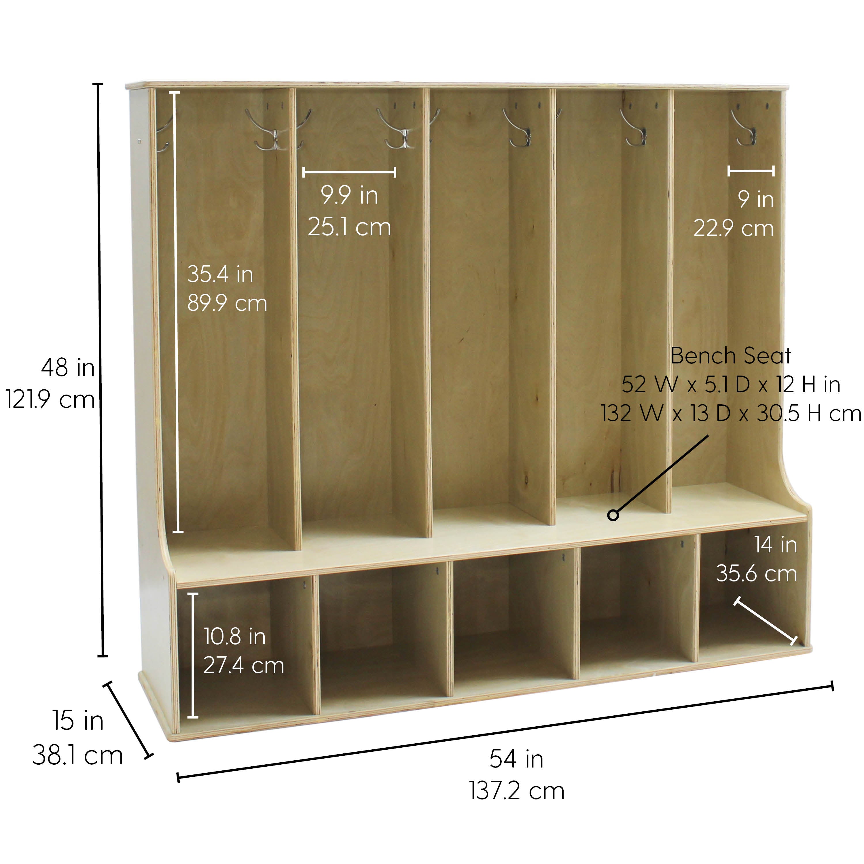 Birch 5-Section Locker
