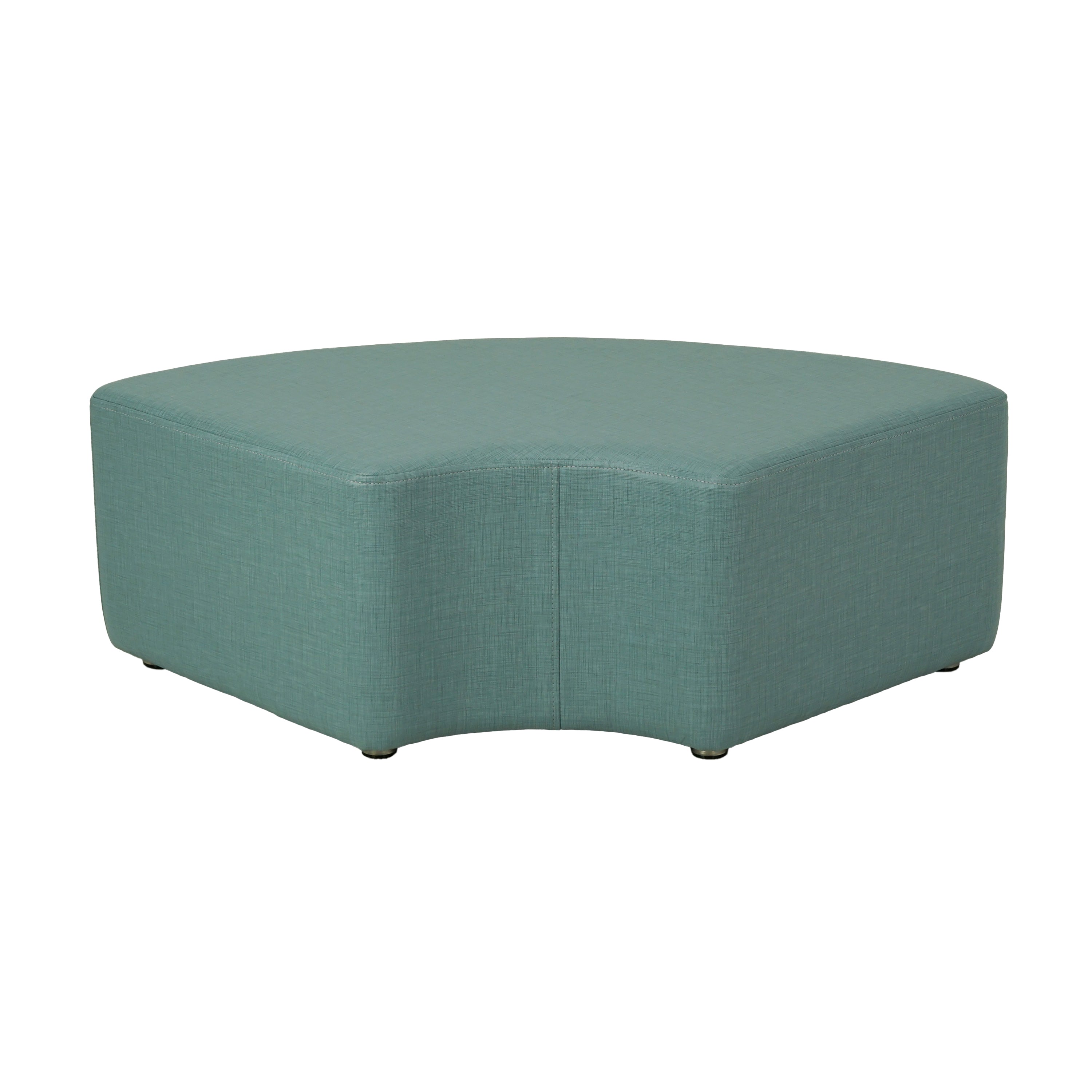 Pro Series Upholstered Quarter Circle Ottoman 12" Height - Sky Blue Crosshatch