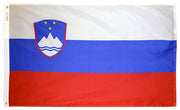 Slovenia Flag 3x5 ft. Nylon SolarGuard Nyl-Glo 100% Made in USA to Official United Nations Design Specifications.
