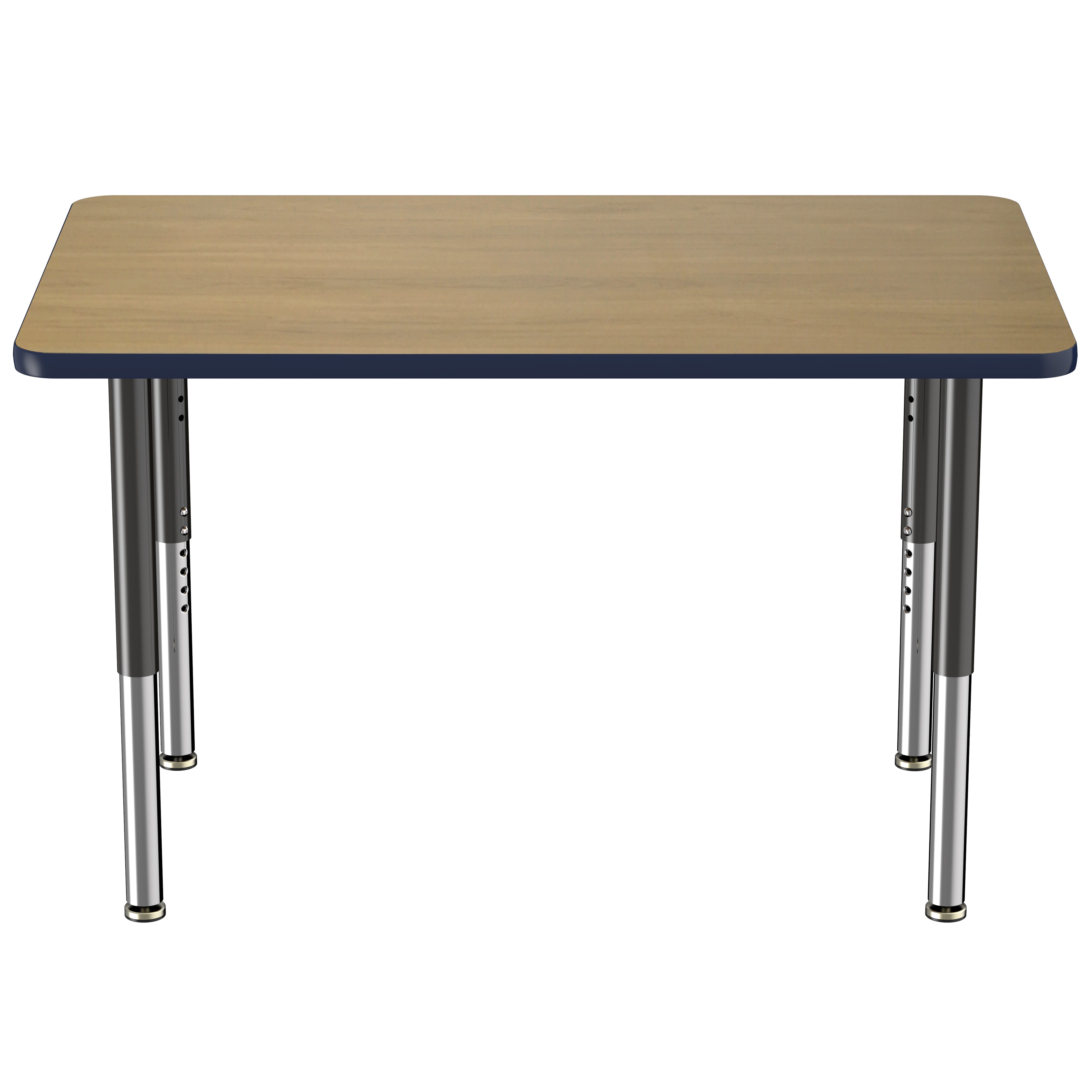 30" x 48" Rectangle T-Molding Activity Table with Adjustable Super Legs - Pasadena Oak/Navy/Black