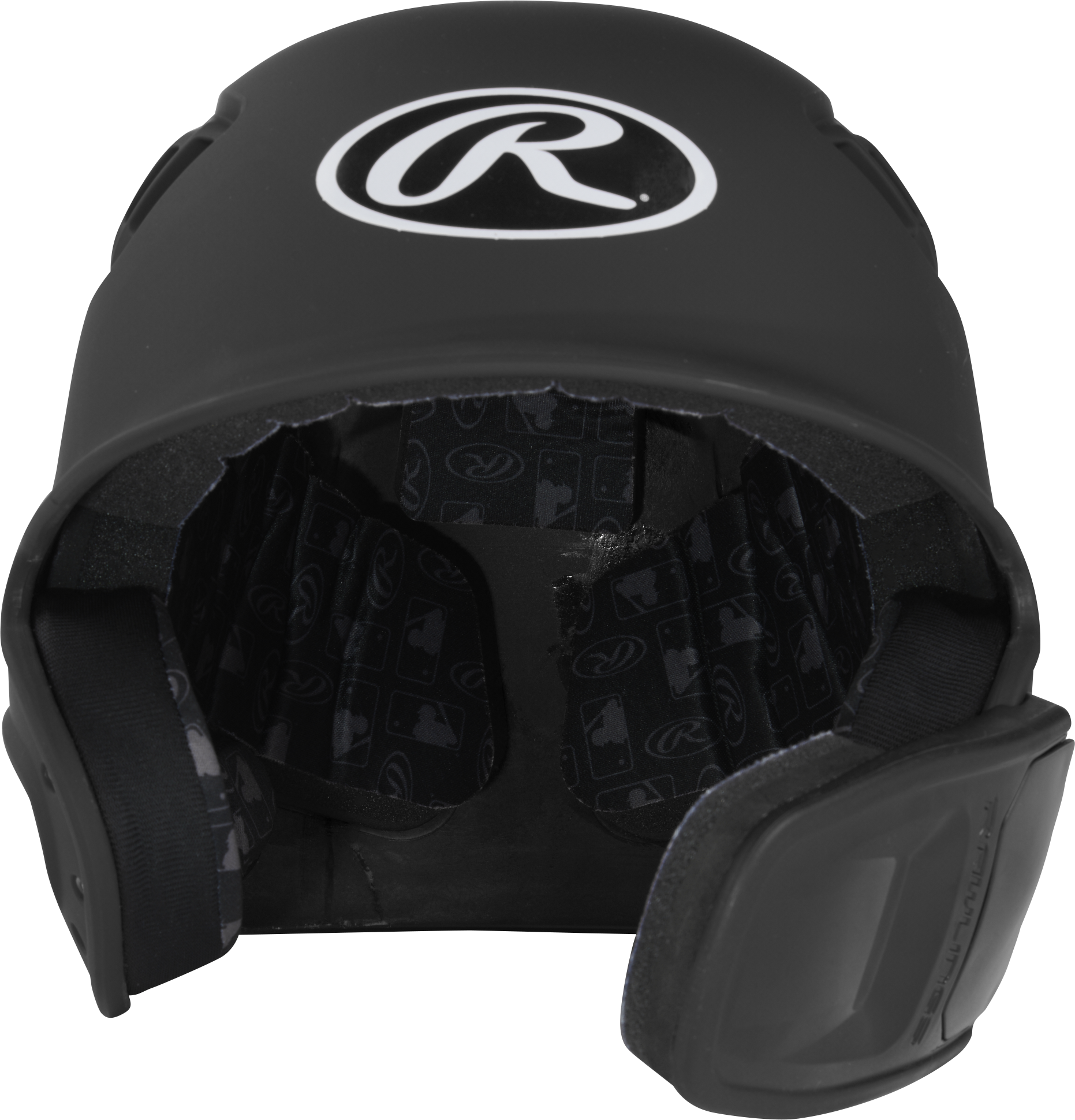 Rawlings R16 Matte Junior 1-Tone Baseball Helmet With Reversible Extension - Black