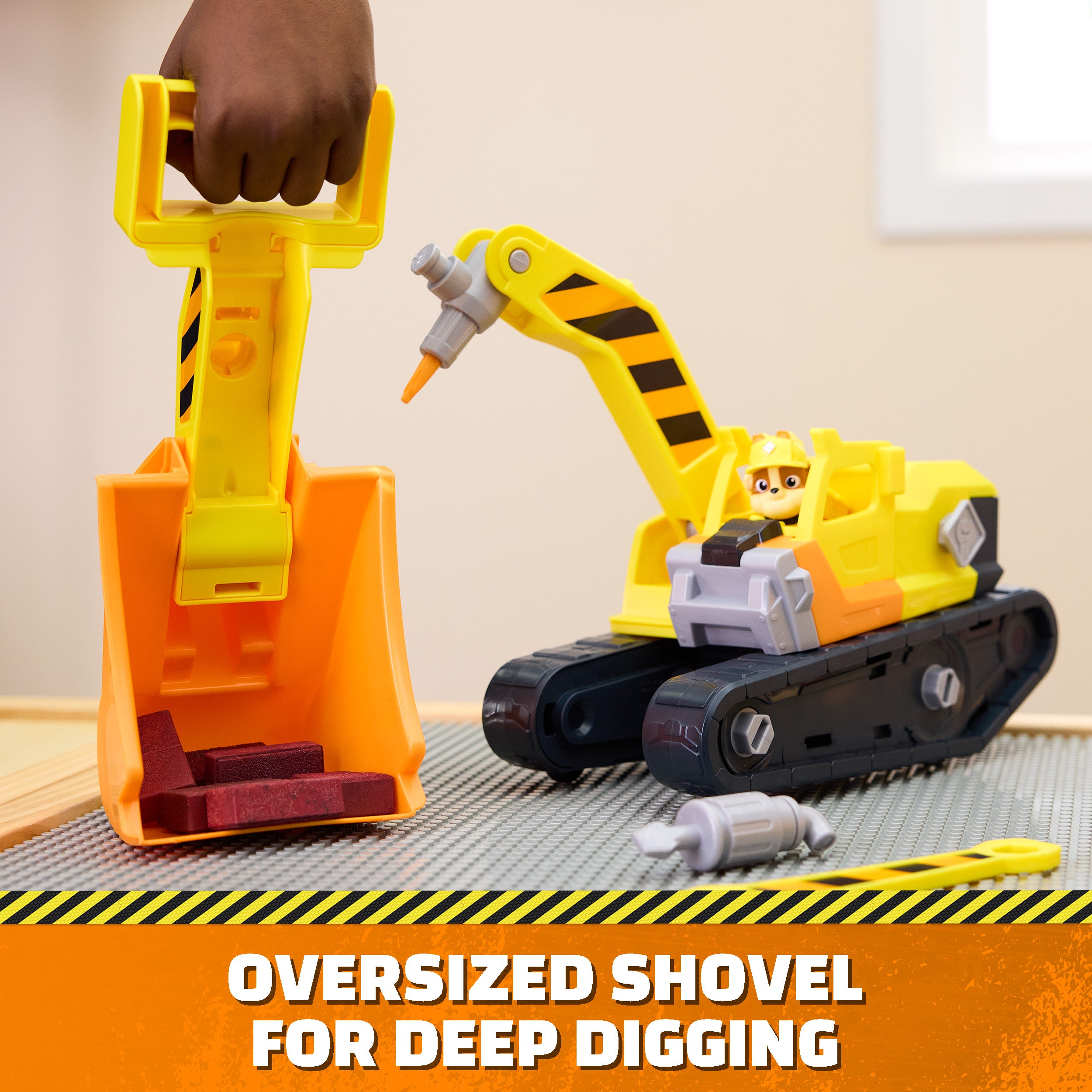Rubble & Crew Rubble's Ultimate Tool Bulldozer Vehicle, Toy Truck with Action Figure, PAW Patrol Kids Toys for Boys & Girls Ages 3 and Up