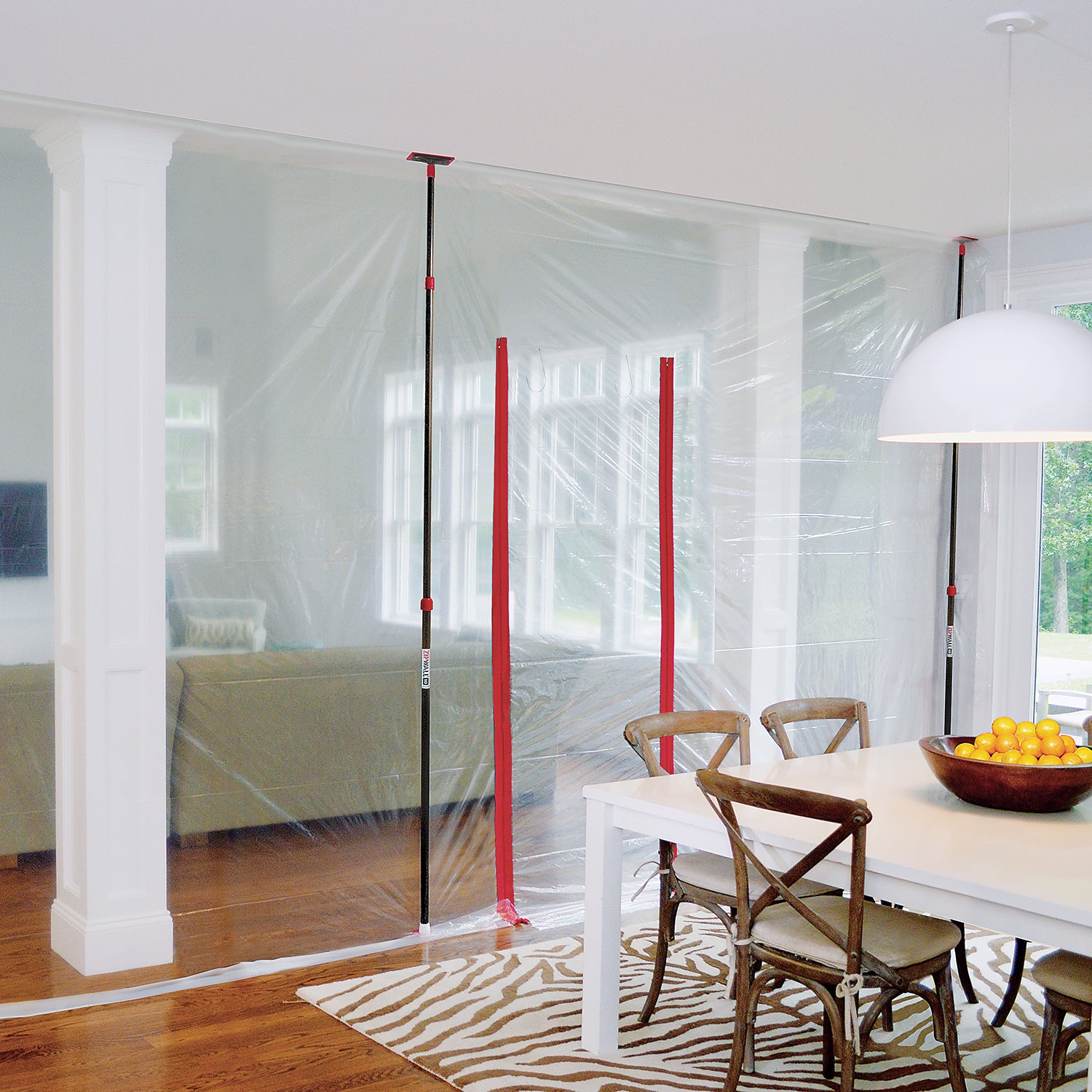 ZipWall® 10' Stainless Steel Sprint-loaded Poles w/ Standard Zippers and Carry Bag (4-pack)