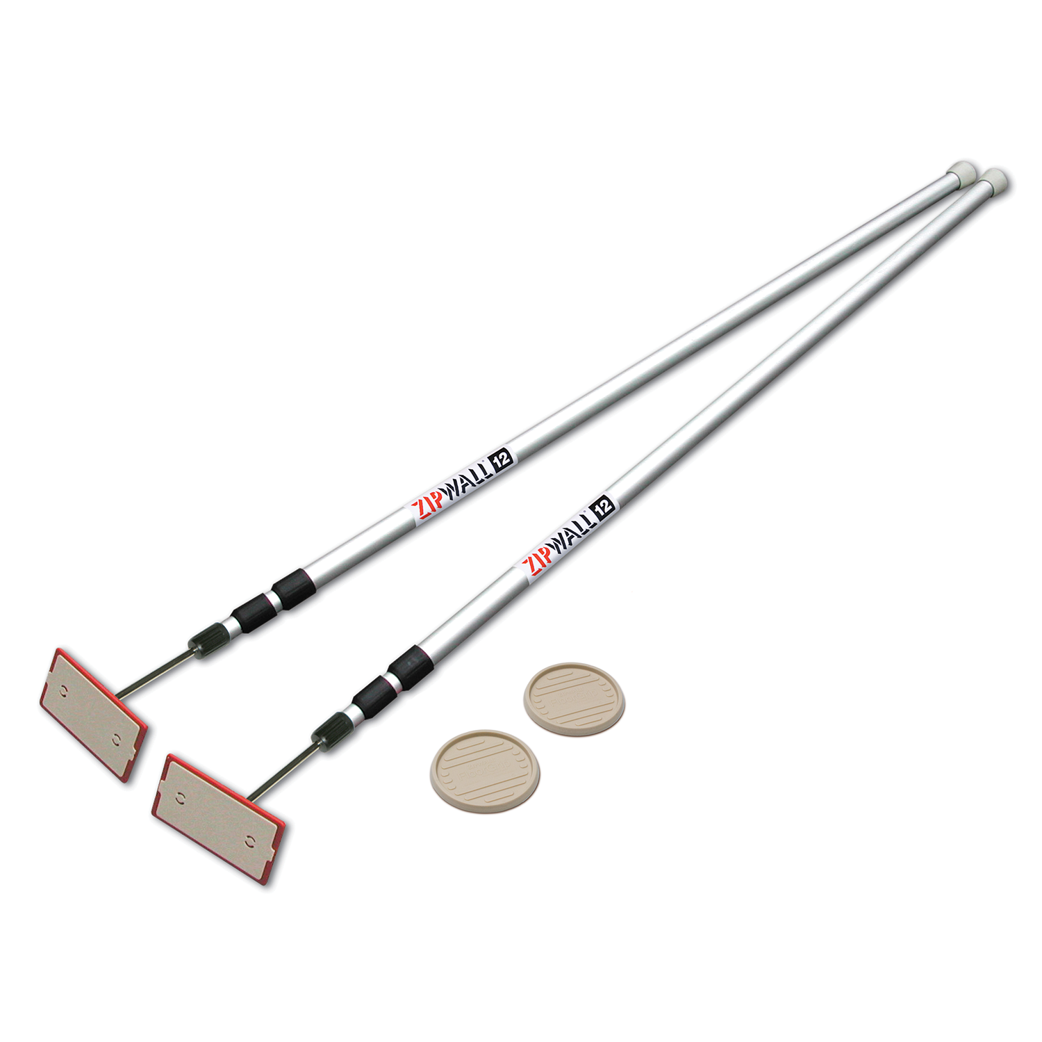 ZipWall® 12' Anodized Aluminum Spring-loaded Poles (2-Pack)