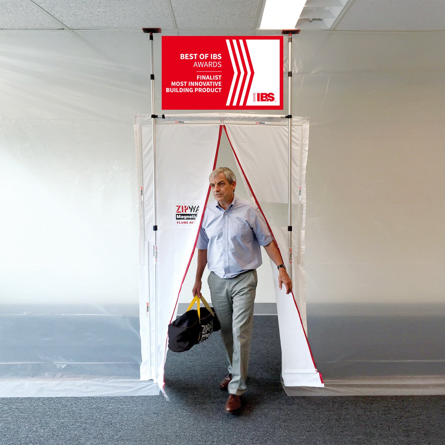 ZipWall® Dust Barrier Magnetic Door™ Kit (Class A Flame Retardant)