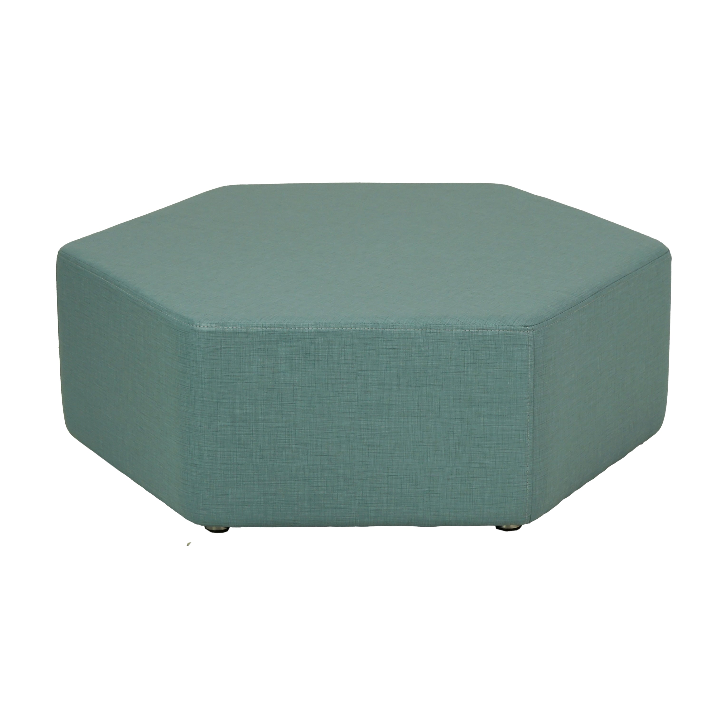 Pro Series Upholstered Bloom Ottoman 12" Height, 7-Piece - Sky Blue Crosshatch