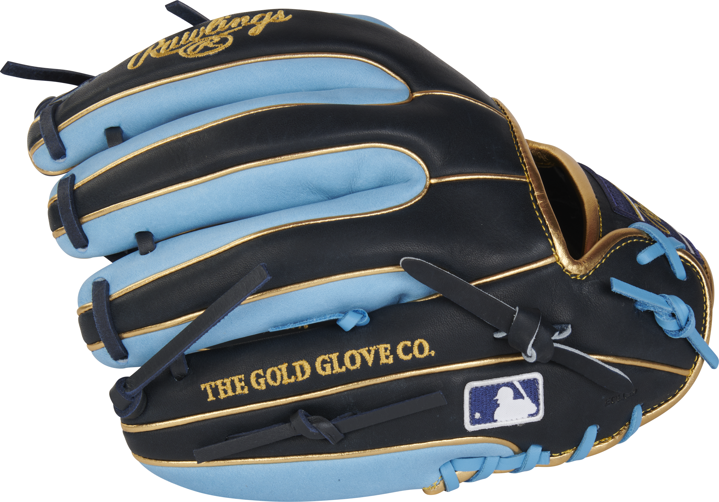 Rawlings Heart Of The Hide Series 11.5-Inch Baseball Glove - Right Hand Thrower - Navy/Columbia Blue