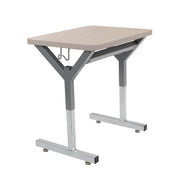 20" x 26" Rectangle Thermofused Table Desk with Adjustable Y-Frame - Asian Sand/Silver