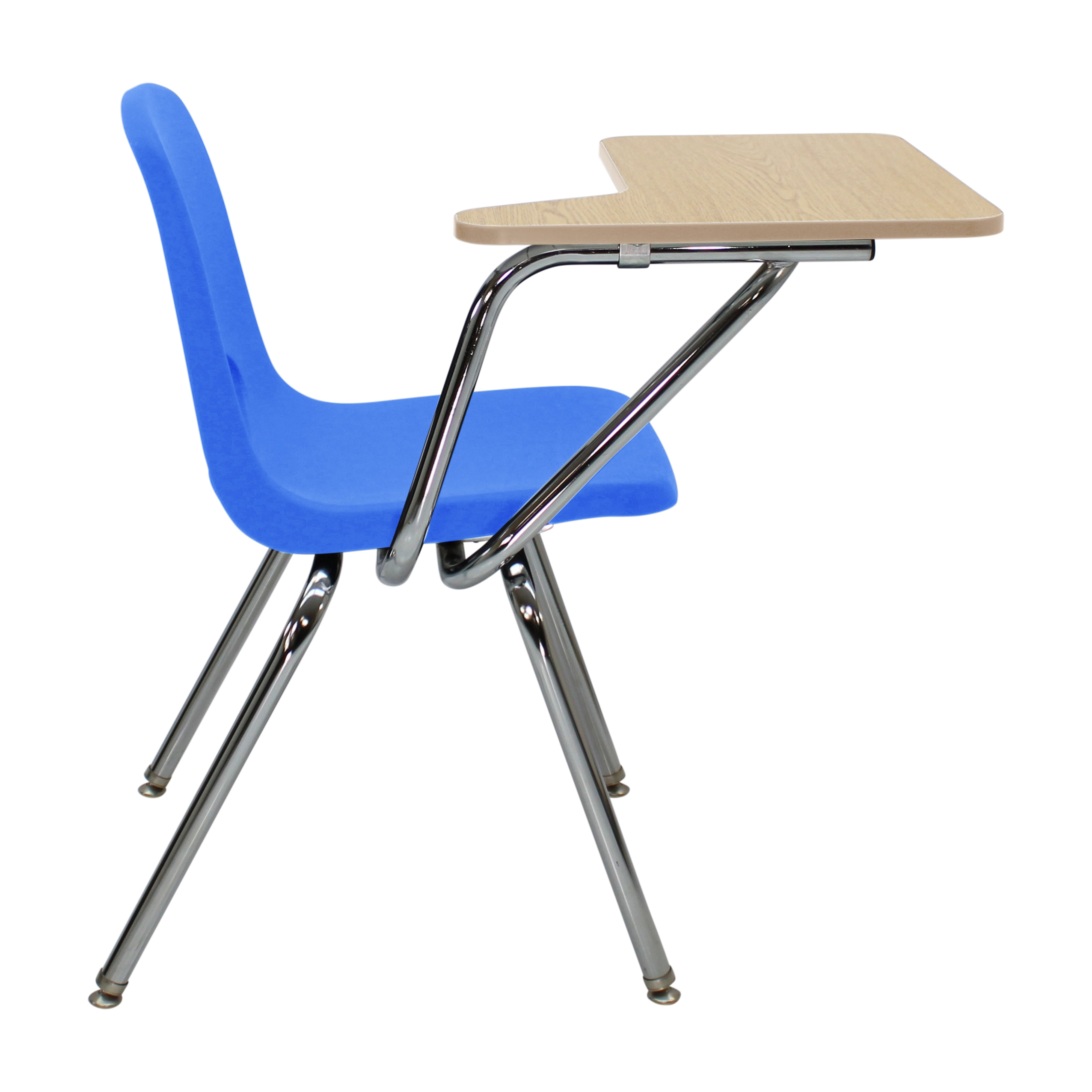 18" Stack Chair with Tablet Arm - Blue/Maple/Maple