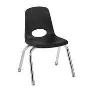 12" Stack Chair with Swivel Glides - Black
