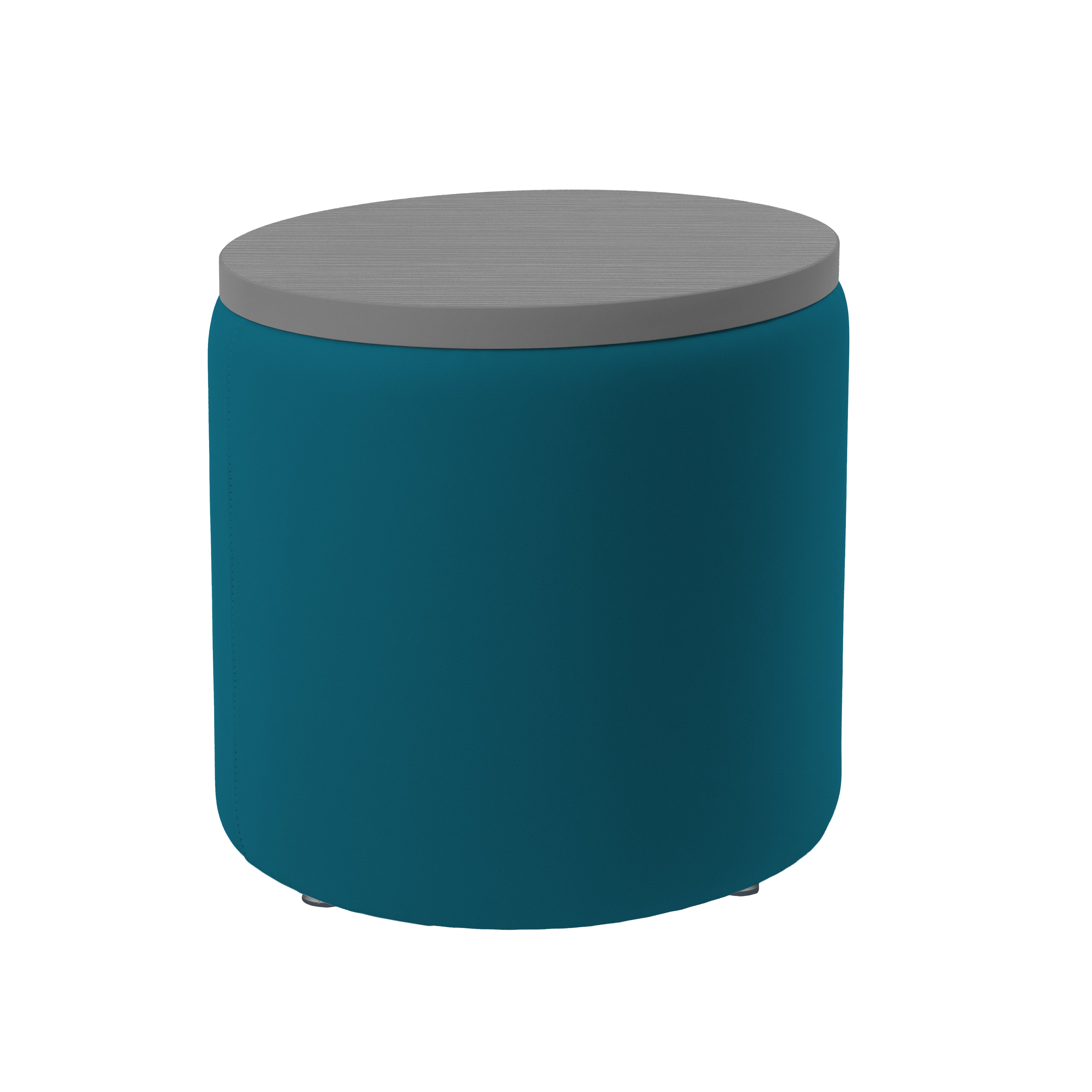 Pro Series Upholstered 18" Round Ottoman Table 18" Height - Teal/Cosmic Strandz