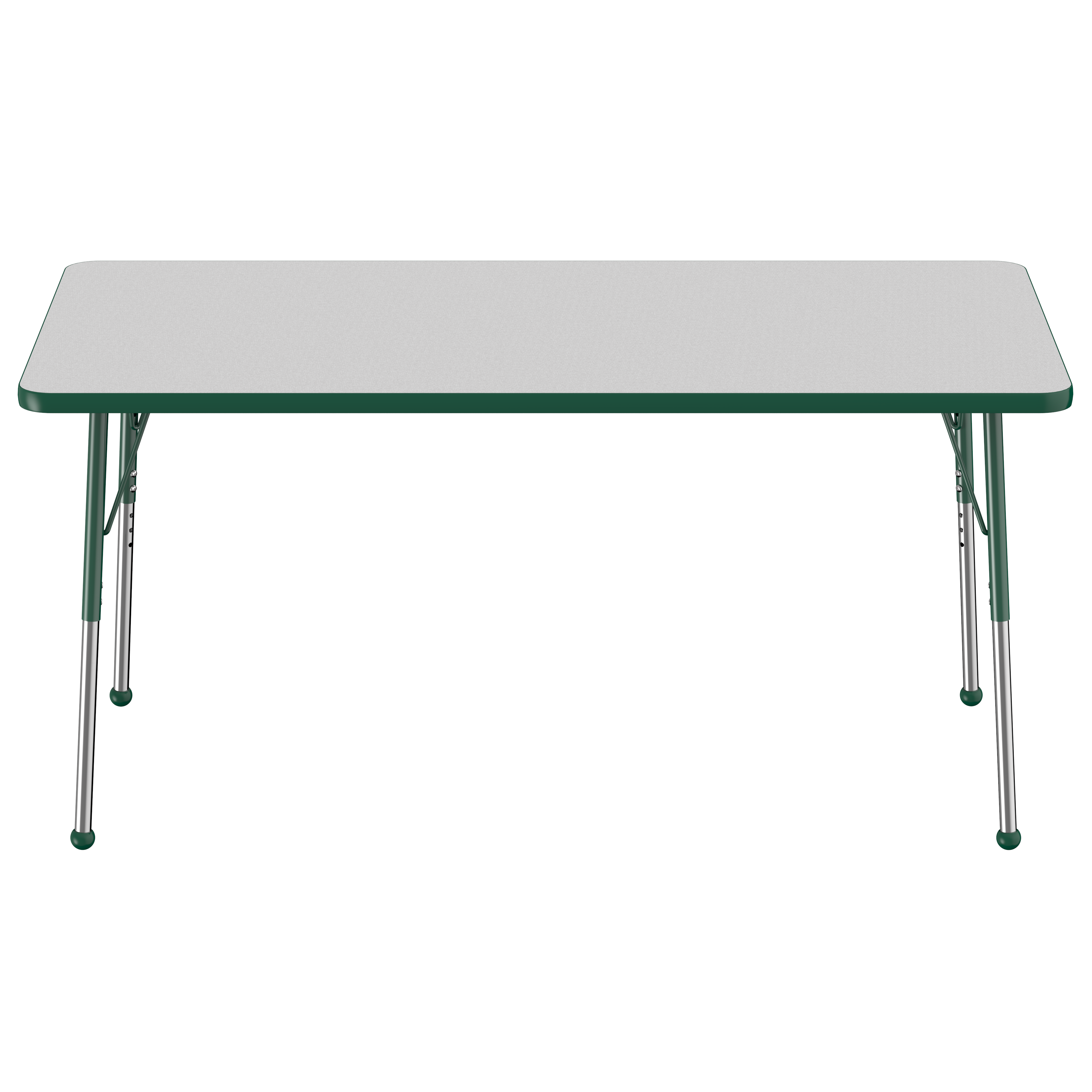 30" x 60" Rectangle T-Molding Activity Table with Adjustable Standard Ball Glide Legs - Gray/Green