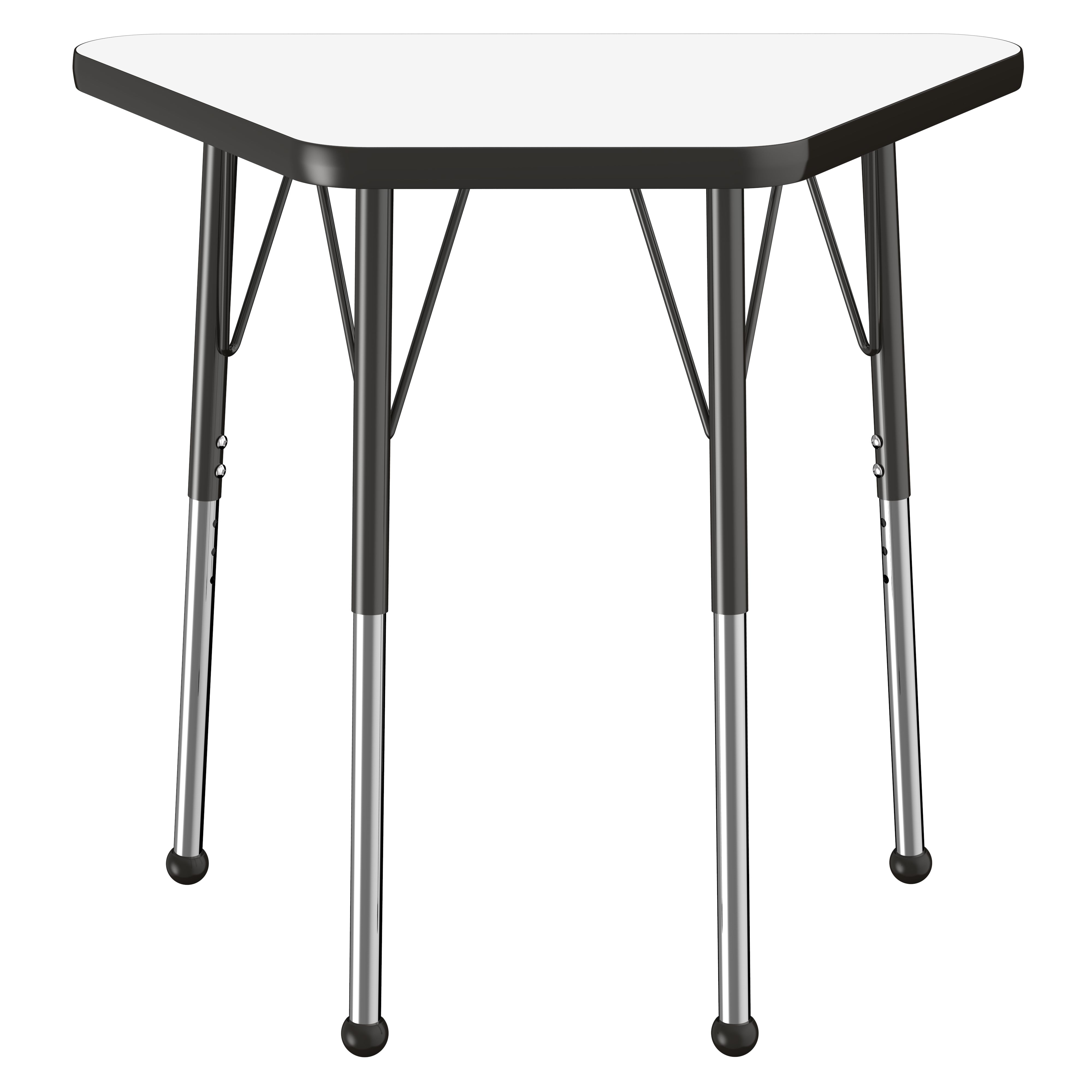 18" x 30" Trapezoid Dry-Erase Activity Table with Adjustable Standard Ball Glide Legs - Whiteboard/Black