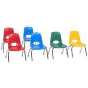 10" Stack Chair with Swivel Glides, 6-Piece - Assorted