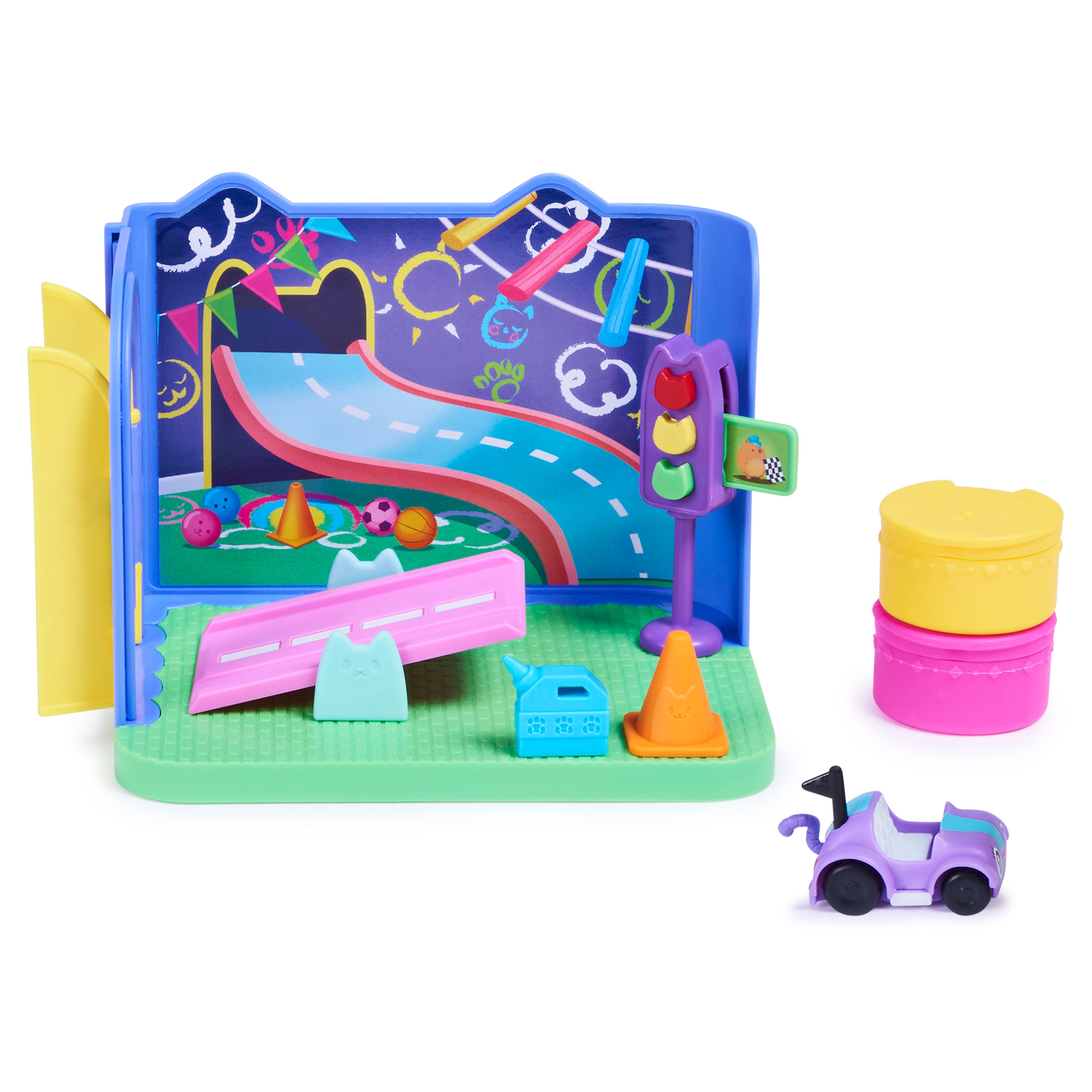 Gabby's Dollhouse, Carlita Purr-ific Play Room with Carlita Toy Car, Accessories, Furniture and Dollhouse Deliveries, Kids Toys for Ages 3 and up