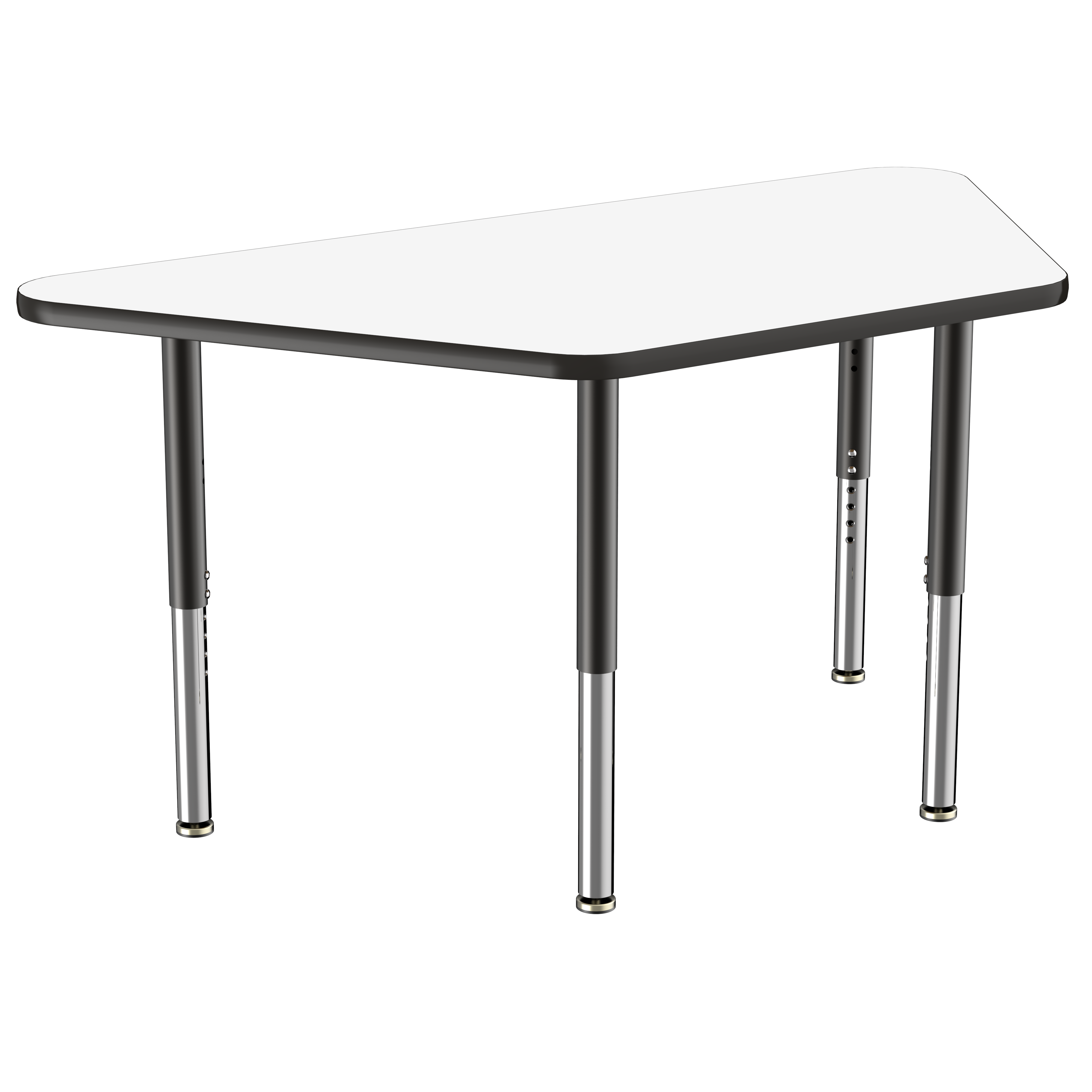 30" x 60" Trapezoid Dry-Erase Activity Table with Adjustable Super Legs - Whiteboard/Black