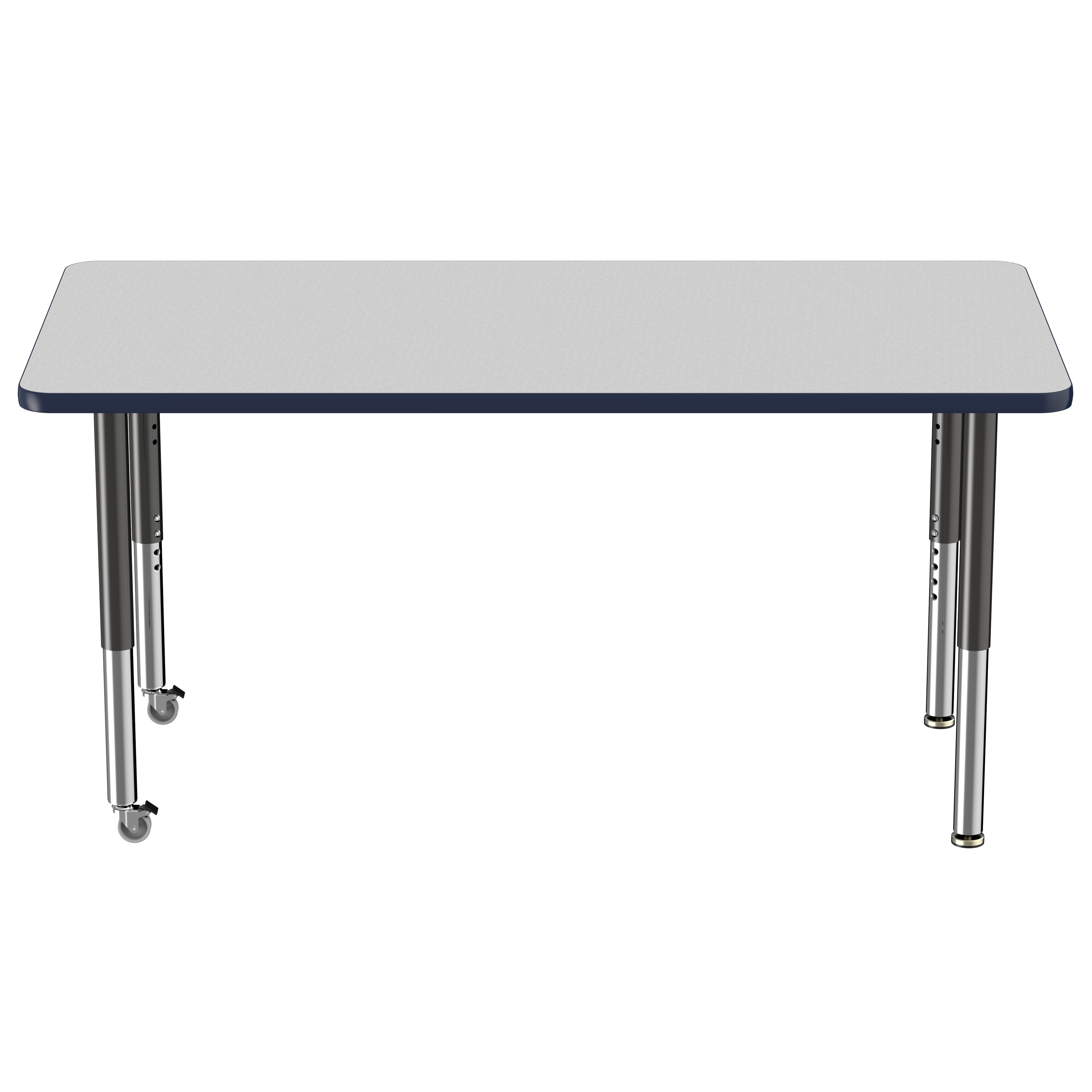 30" x 60" Rectangle T-Molding Activity Table with Adjustable Super Legs - Gray/Navy/Black