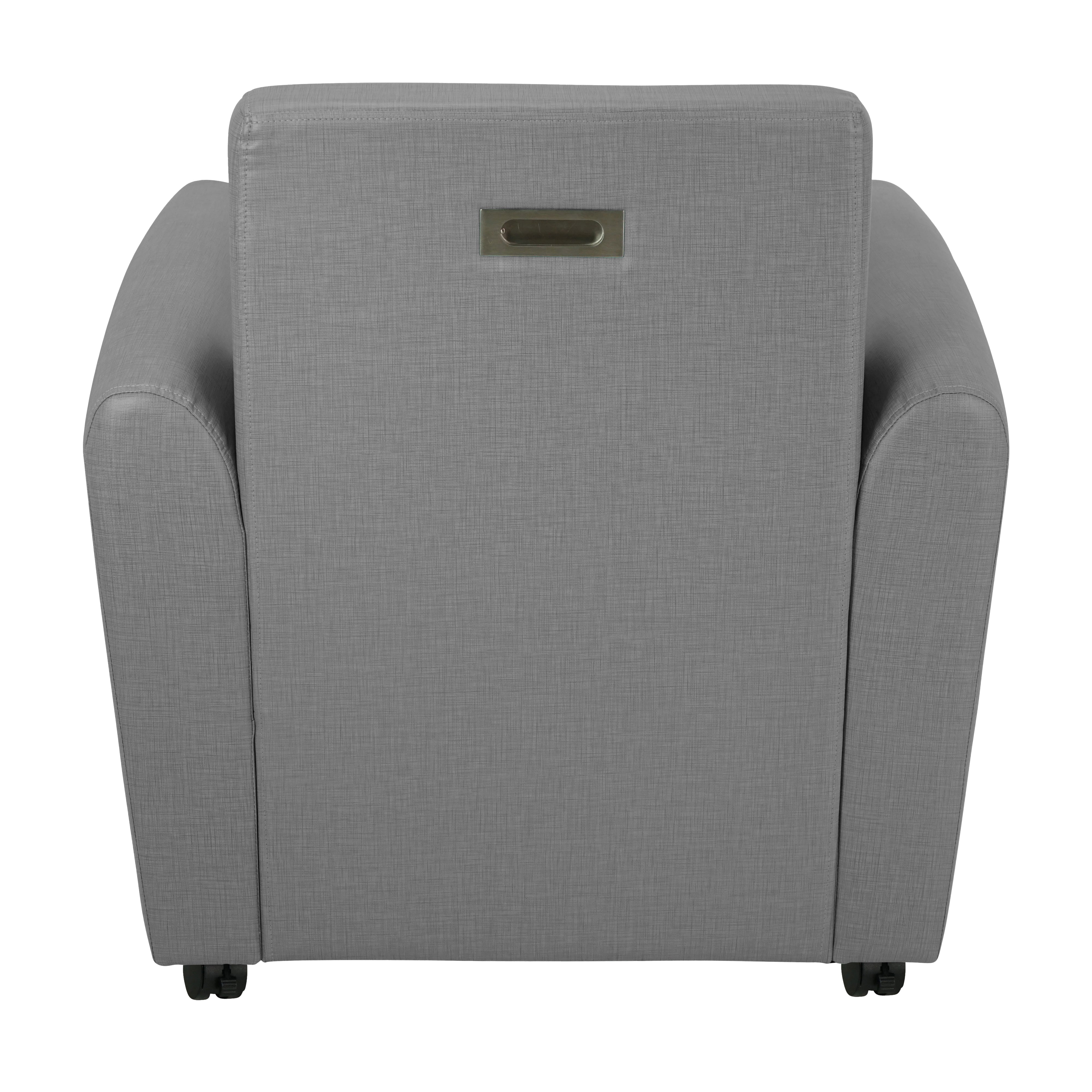 Pro Series Upholstered Mobile Common Area Chair - Slate Gray Crosshatch
