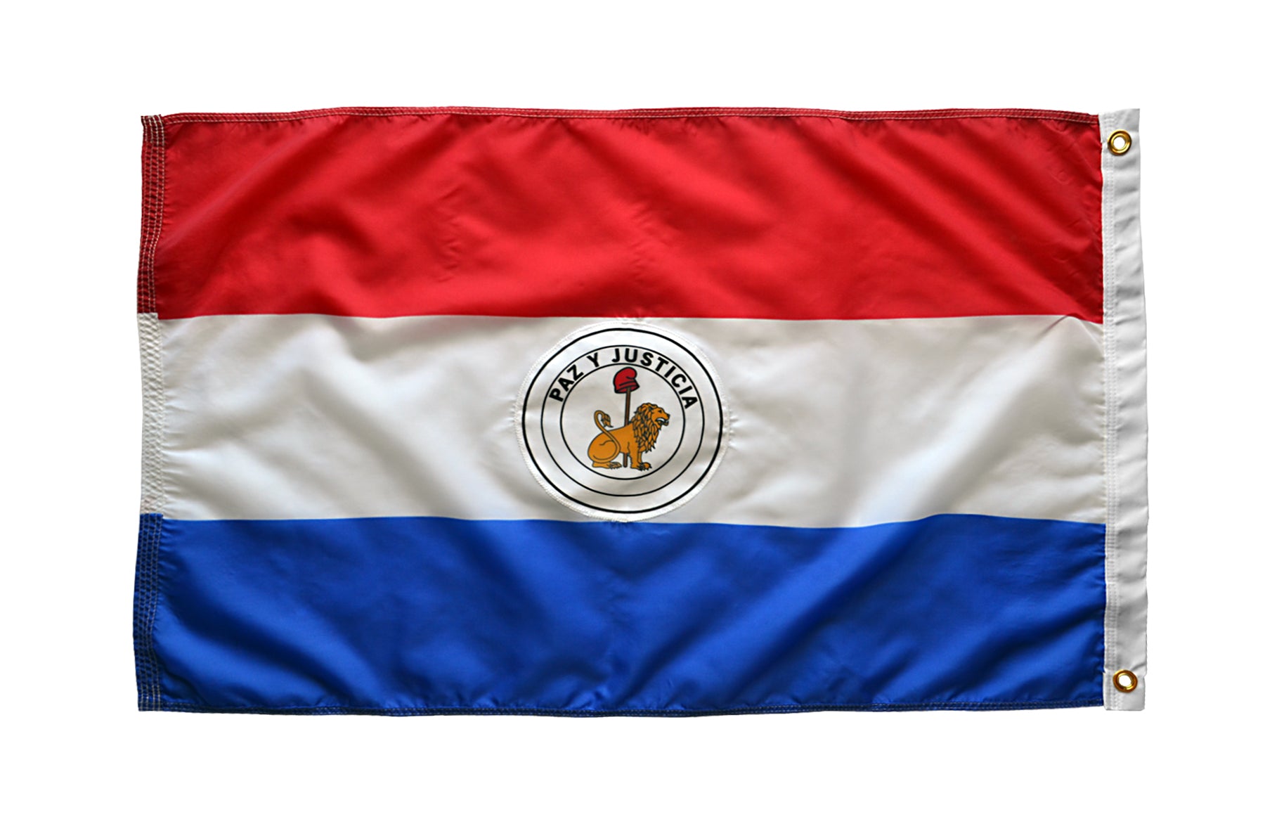 Paraguay flag 3x5 ft. Nylon SolarGuard Nyl-Glo 100% Made in USA to Official United Nations Design Specifications.