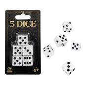 Spin Master Games, Cardinal Classics, 5 Dice, White Replacement Dice for Board Games and Card Games, 5-pack Set, Ages 8 and up