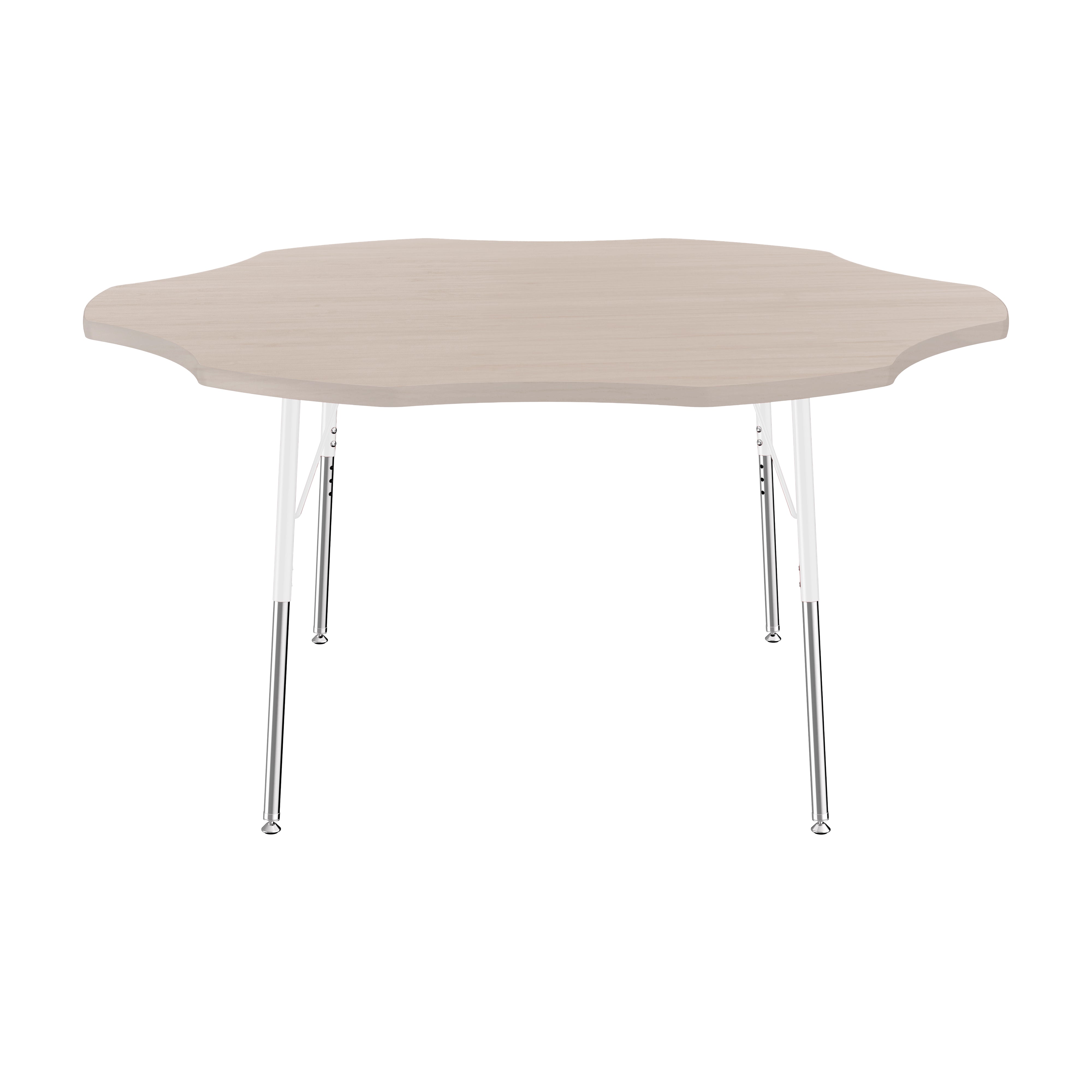60" Flower Thermofused Woodgrain Activity Table with Standard Legs - Asian Sand/White