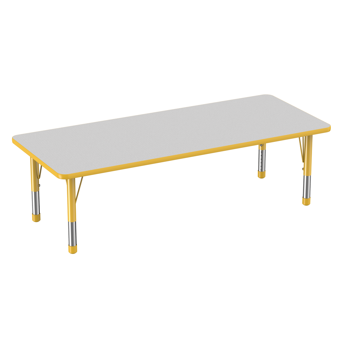 30" x 72" Rectangle T-Molding Activity Table with Adjustable Chunky Legs - Gray/Yellow